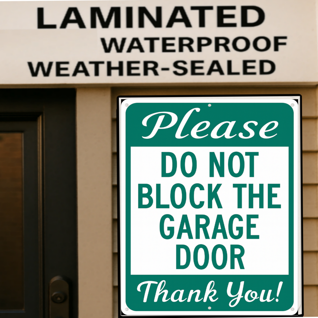 Please Do Not Block the Garage Door Sign – Parking Warning Sign | Home Driveway Notice