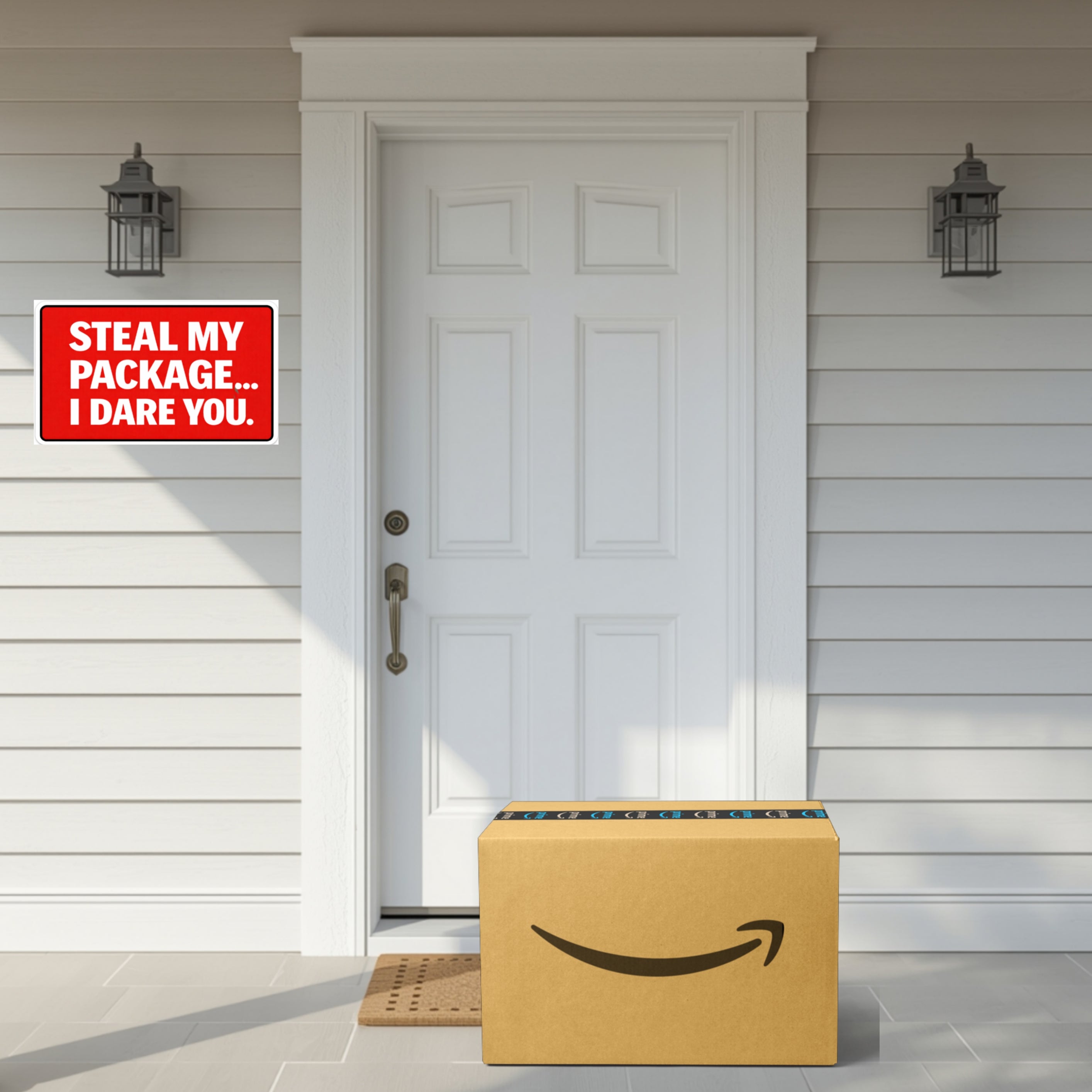 Steal My Package I Dare You Sign Funny Porch Pirate Warning Sign Red Security Sign Outdoor Decor 6x9in 12x12in Laminated Weather Resistant