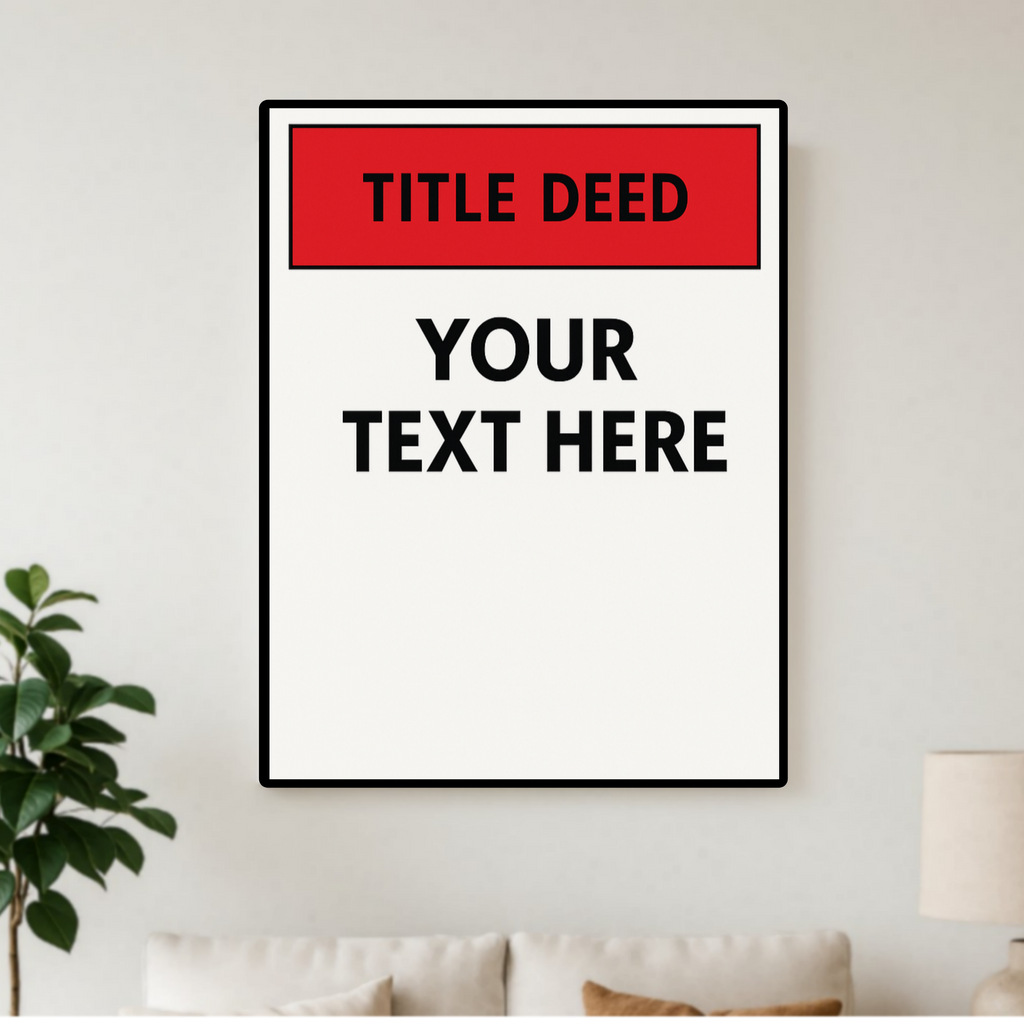 Custom Title Deed Sign Personalized Warning Sign Property Sign 13x19 Laminated Custom Text Sign Home Security Decor