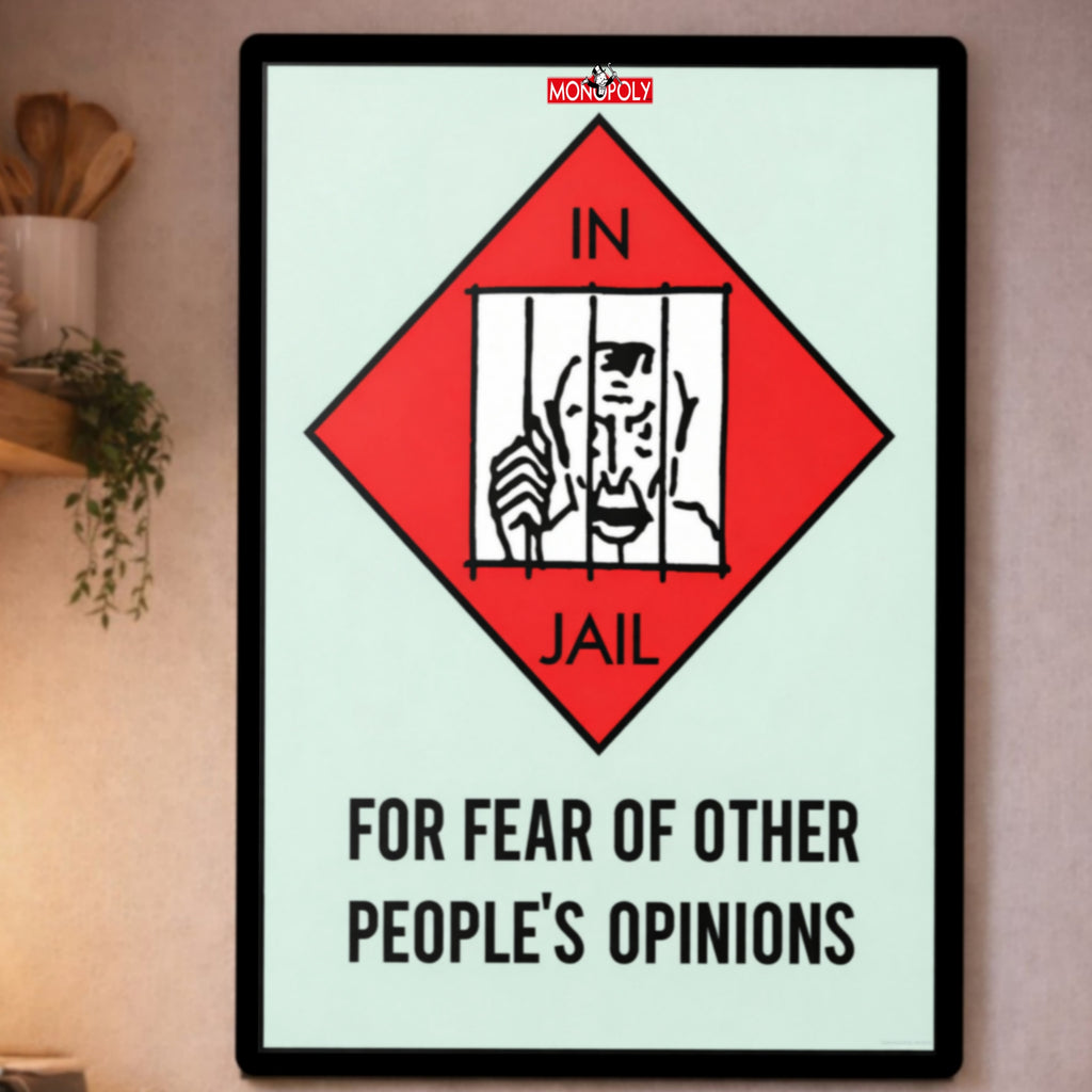 In Jail for Other People’s Opinions Sign – Motivational Freedom 13x19in Laminated Print| Self Confidence Wall Art