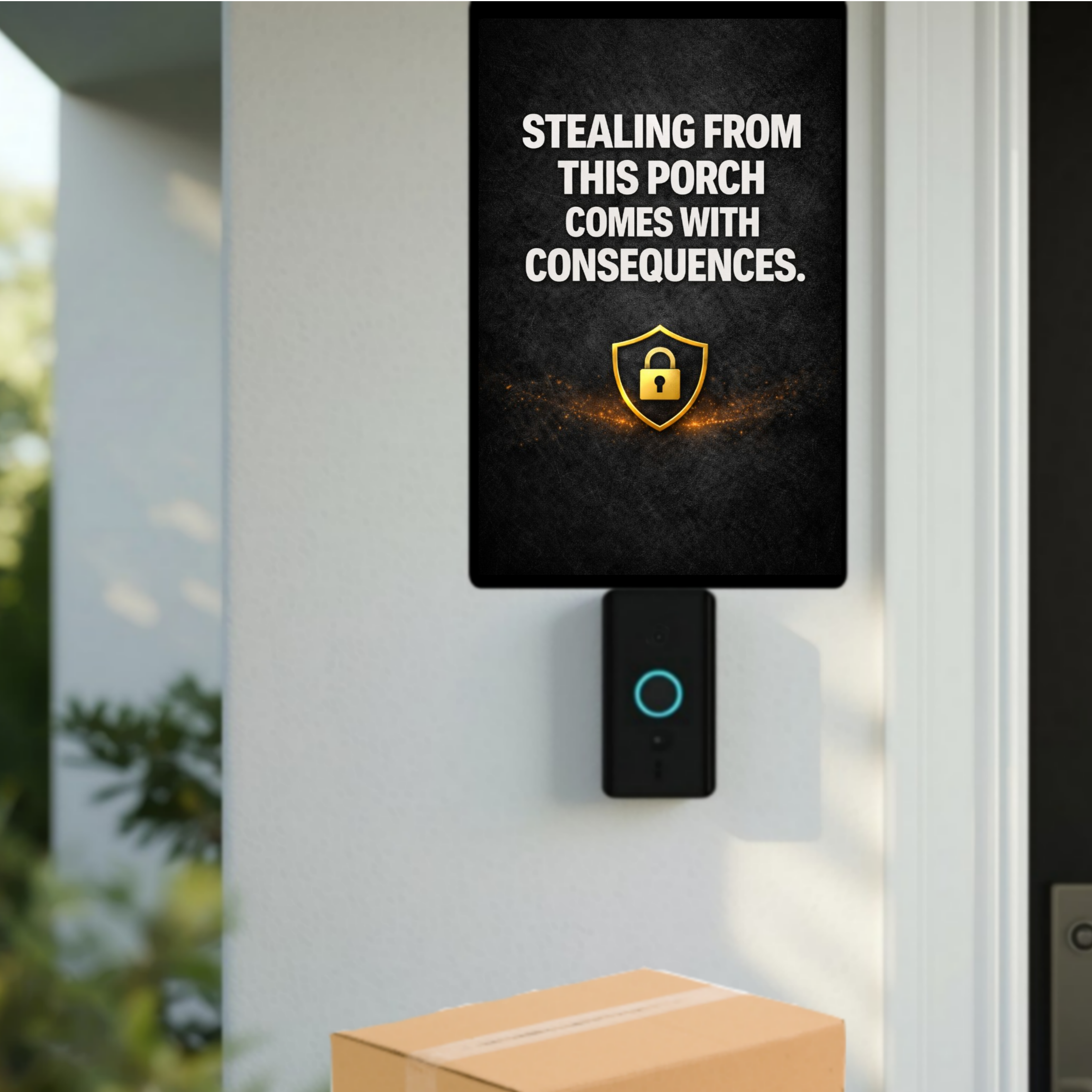 Porch Pirate Warning Sign 13x19 Laminated Outdoor Sign Stealing From This Porch Comes With Consequences Security Sign