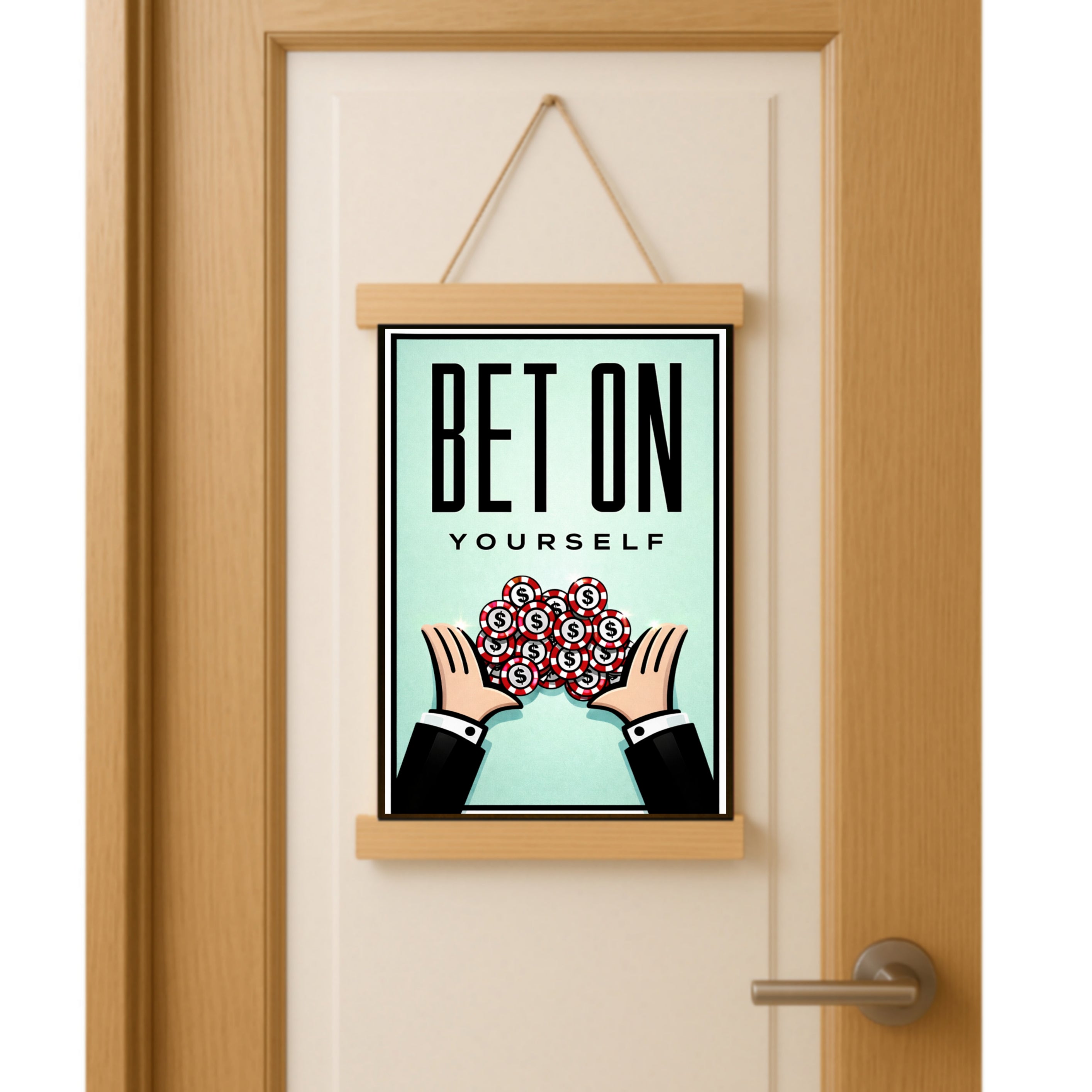 Bet On Yourself Motivational Wall Art Print – 13x19 Laminated Success Poster – Entrepreneur Hustle Decor