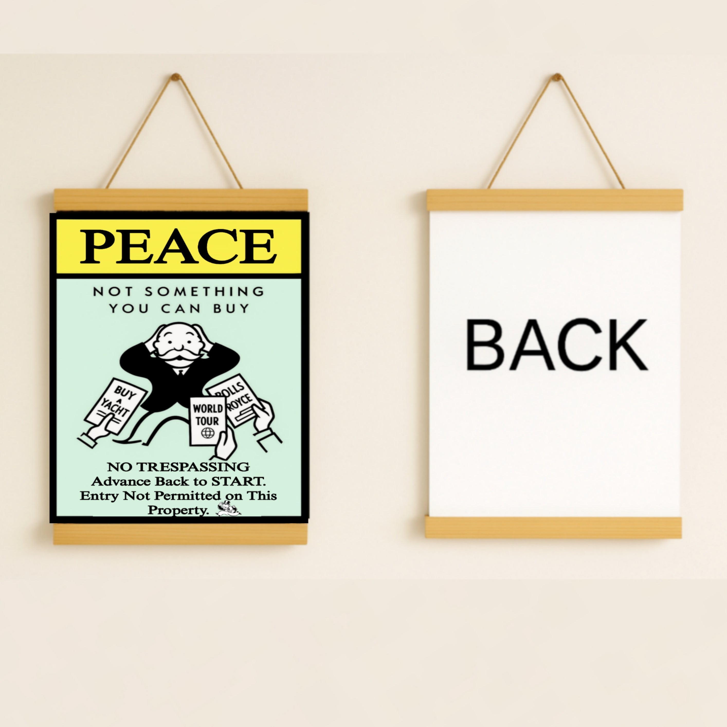 Peace Not Something You Can Buy Sign – Laminated No Trespassing Sign | Wealth Humor Property Sign | Front Door Warning Decor 13x