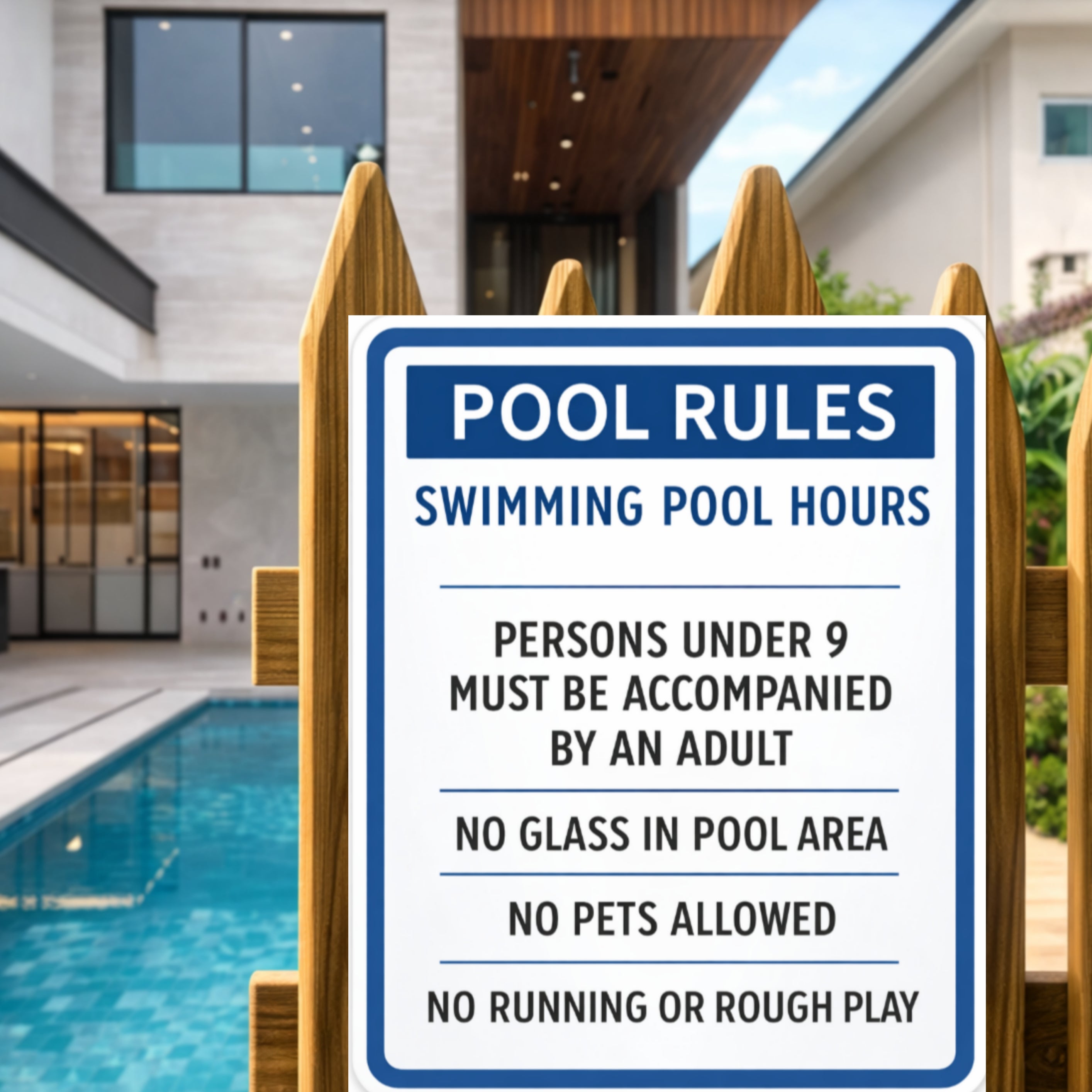 Pool Rules Sign Swimming Pool Safety Poster 13x19 Laminated Pool Area Rules Sign Outdoor Backyard Pool Decor