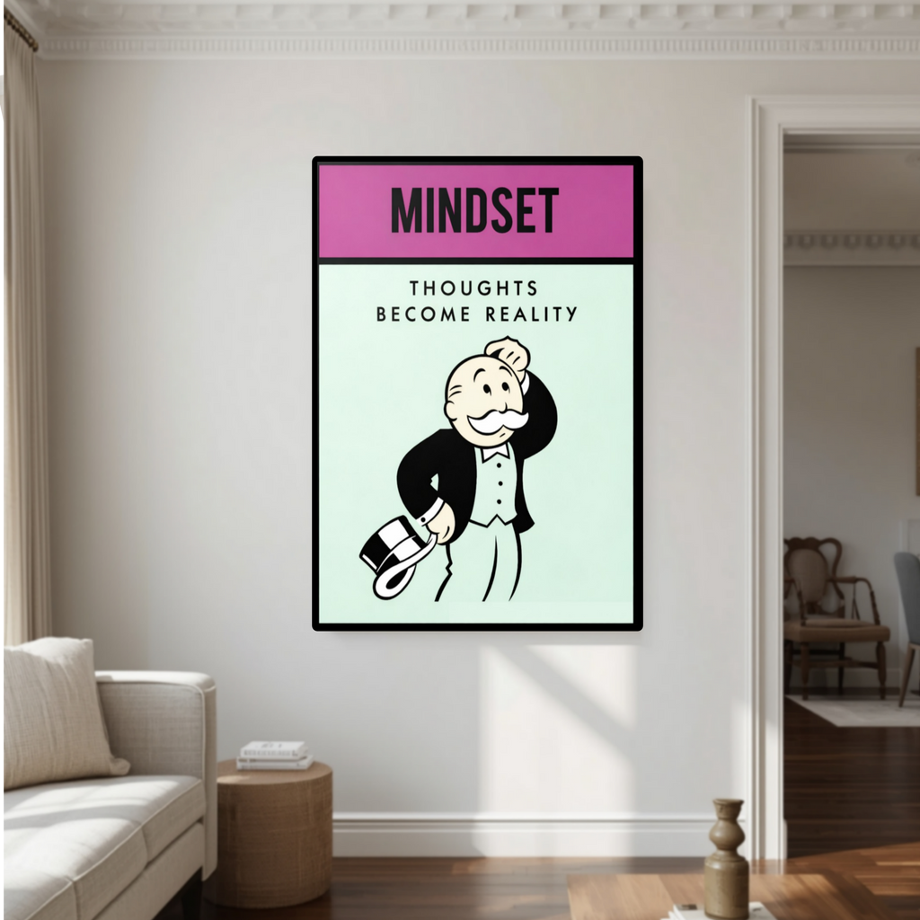 Mindset Wall Art Thoughts Become Reality Motivational Poster 13x19 Laminated Success Mindset Decor Inspirational Office Wall Art