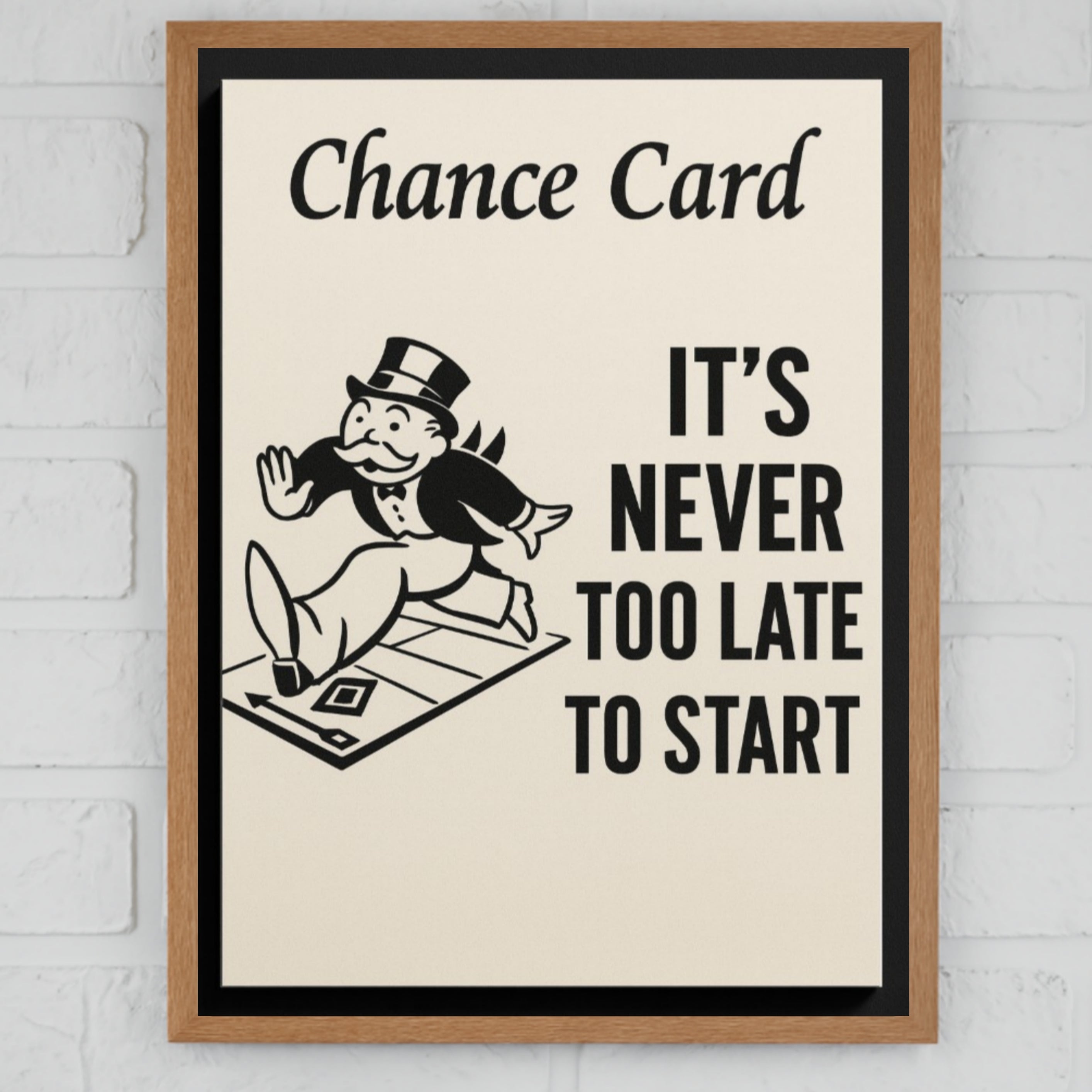 It's Never Too Late to Start Motivational Poster – Inspirational Wall Art | 13x19 Laminated Print