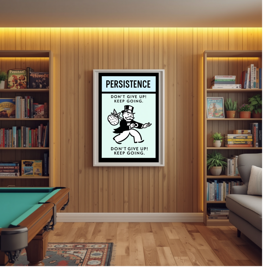 Persistence Motivational Poster – Don’t Give Up Keep Going | Success Mindset Wall Art 13x19in