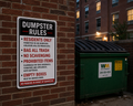 Dumpster Rules Sign Laminated 13x19 | Apartment Dumpster Rules Sign | Property Management Wall Sign | Trash Area Rules Decor