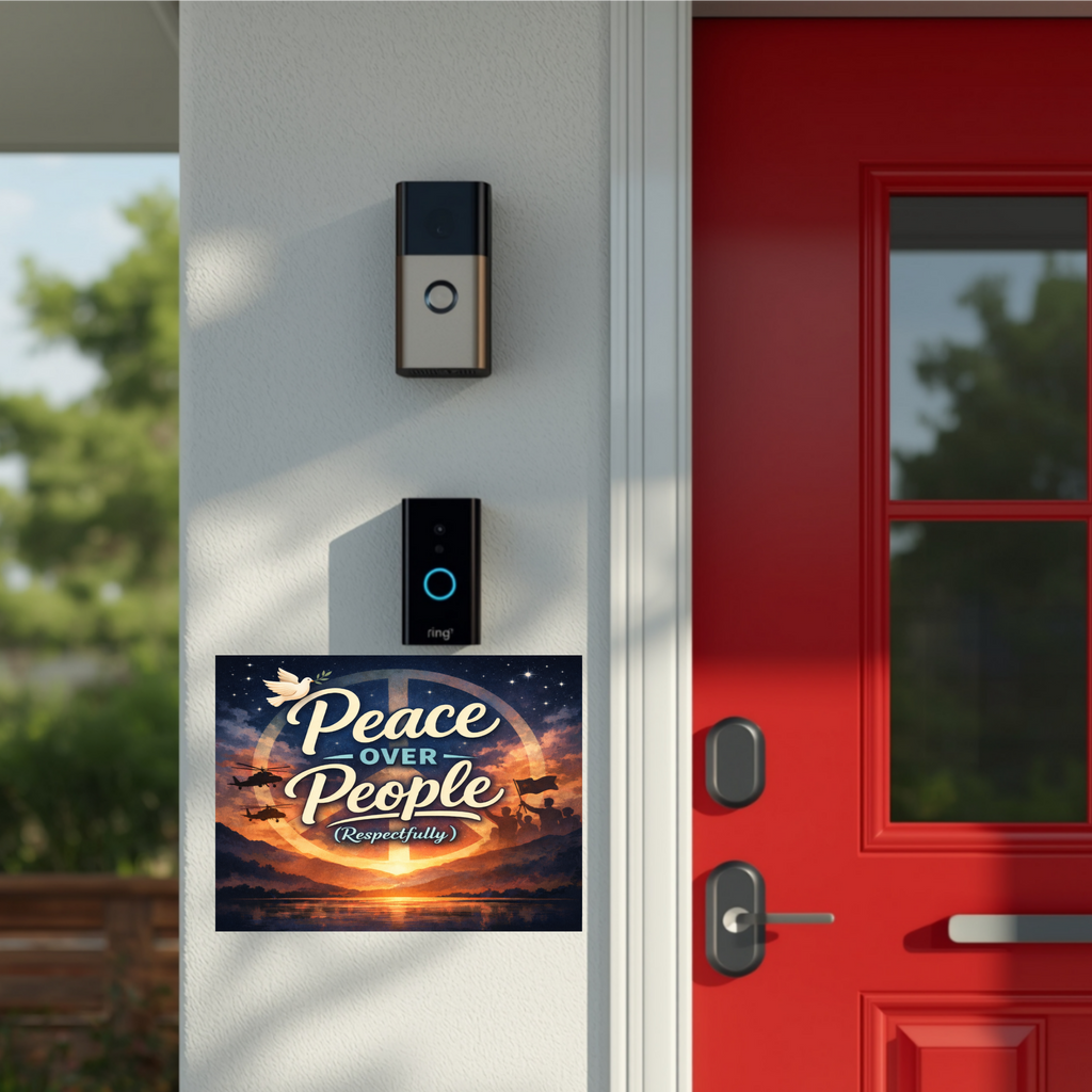 Peace Over People Wall Art (Respectfully) – Motivational Statement Decor | Aluminum Backing Sign