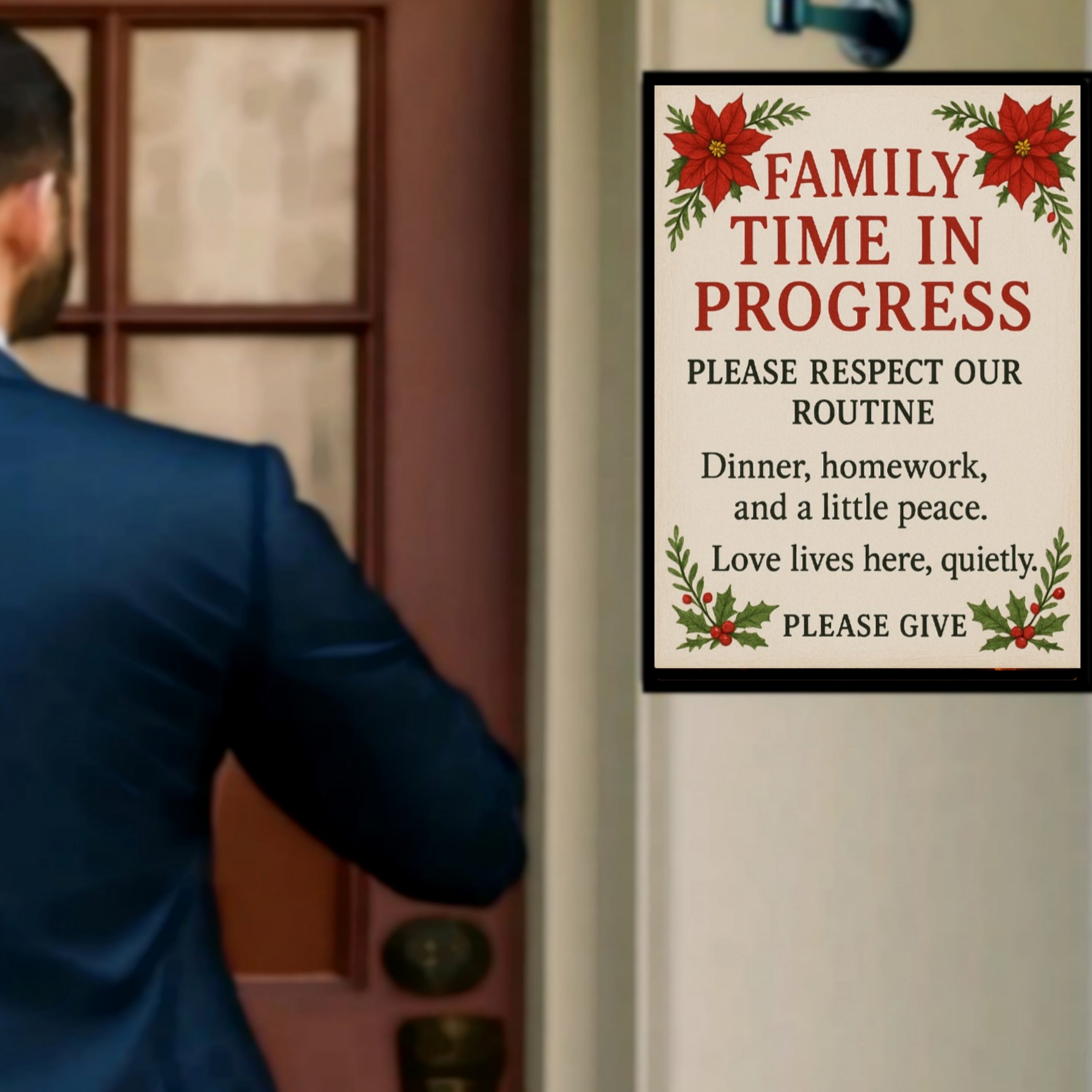 Quiet Home Zone Privacy Sign – Please Respect Our Privacy Door Sign | Home Warning Decor 13x19in Laminated Print