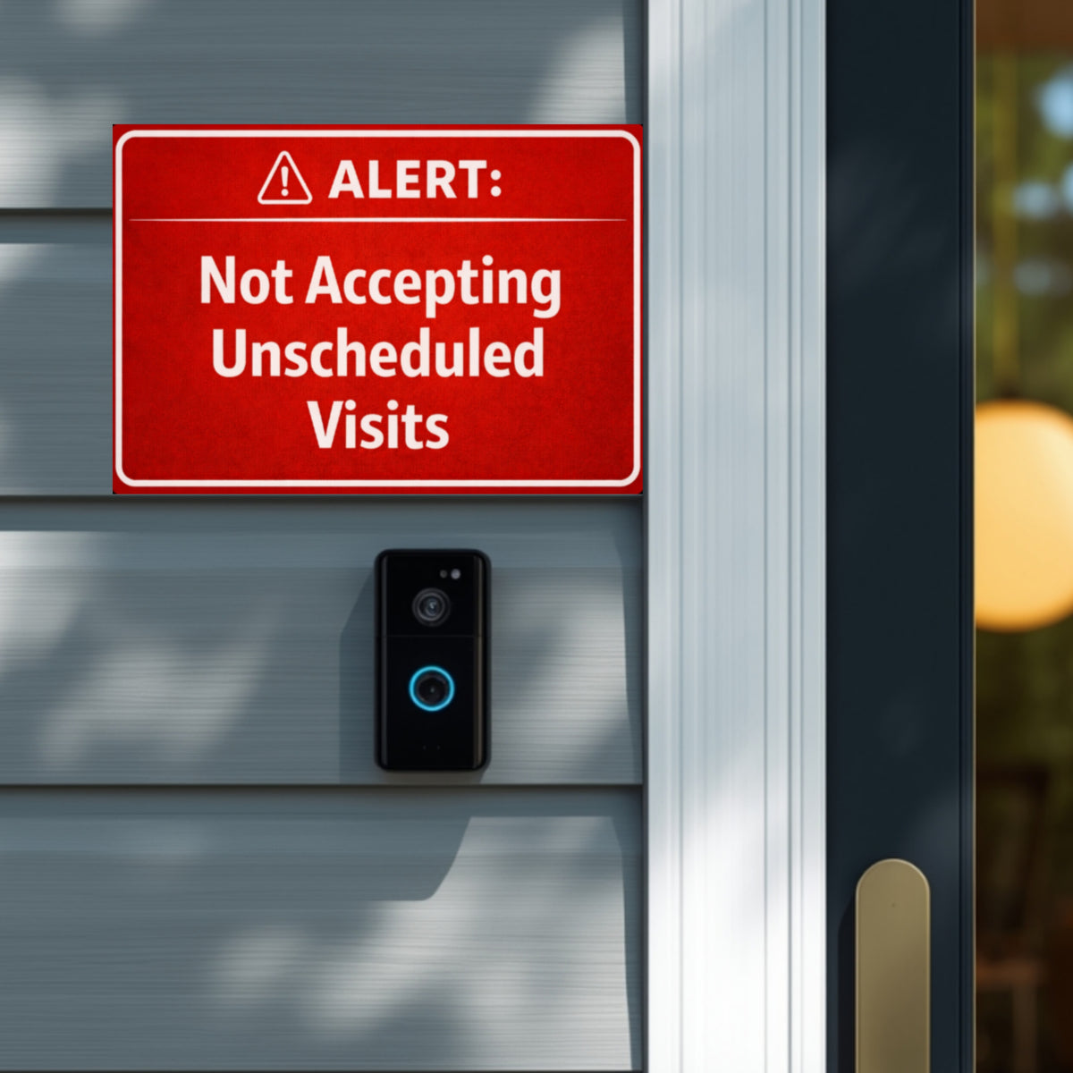 Alert Not Accepting Unscheduled Visits Sign Funny No Soliciting Door Sign Home Privacy Decor