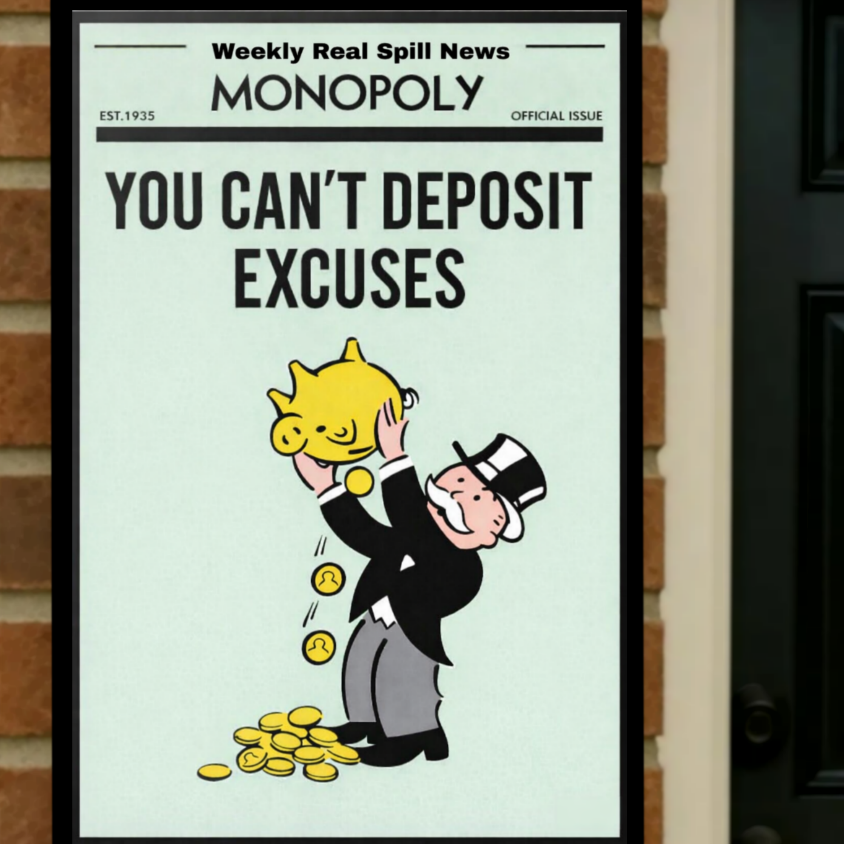 You Can’t Deposit Excuses Motivational Poster – 13x19 Laminated Hustle Wall Art