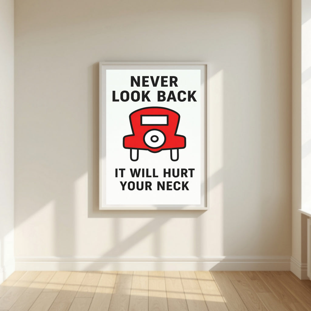 Never Look Back Motivational Monopoly Print – Success Mindset Wall Art 13x19in Laminated or Framed