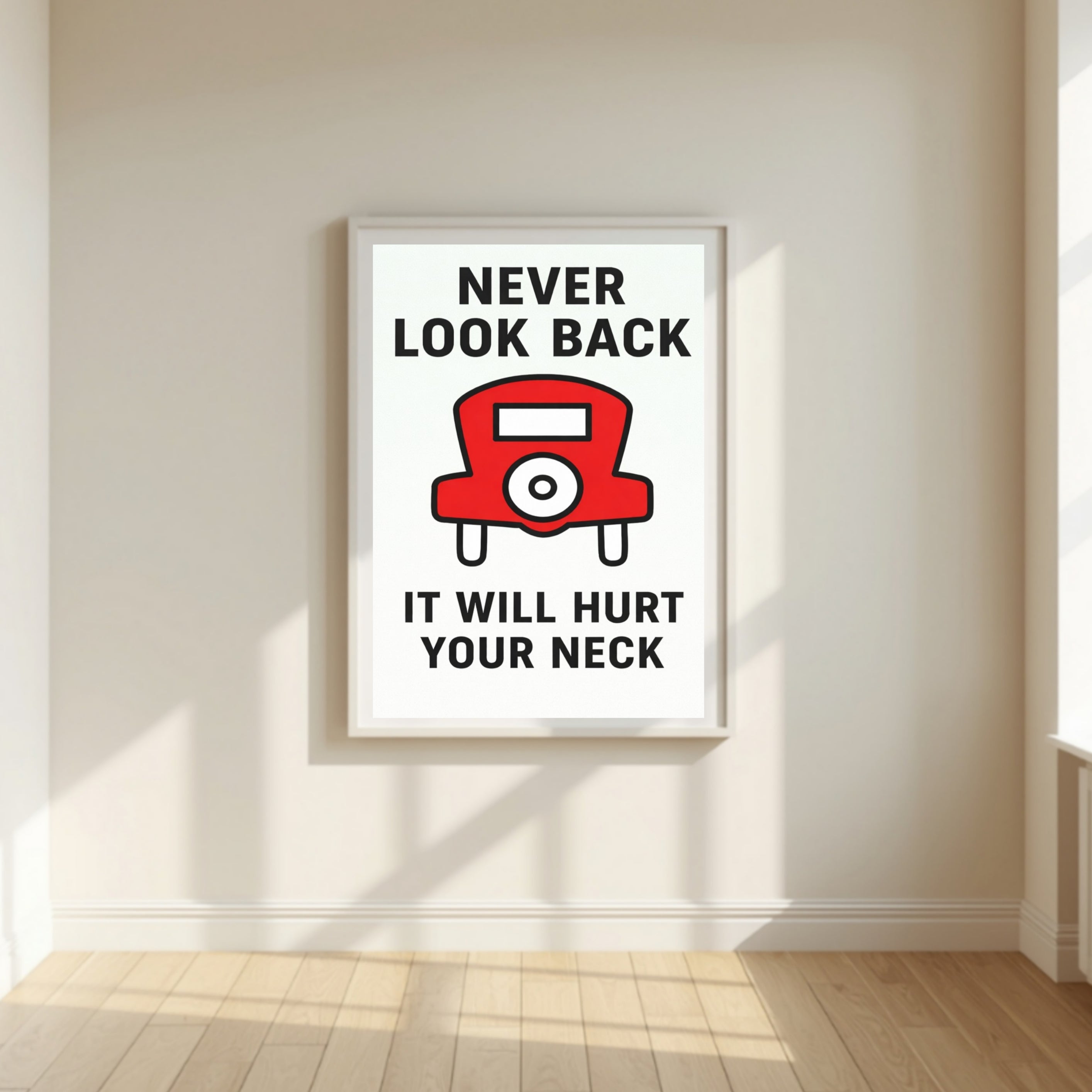 Never Look Back Motivational Monopoly Print – Success Mindset Wall Art 13x19in Laminated or Framed