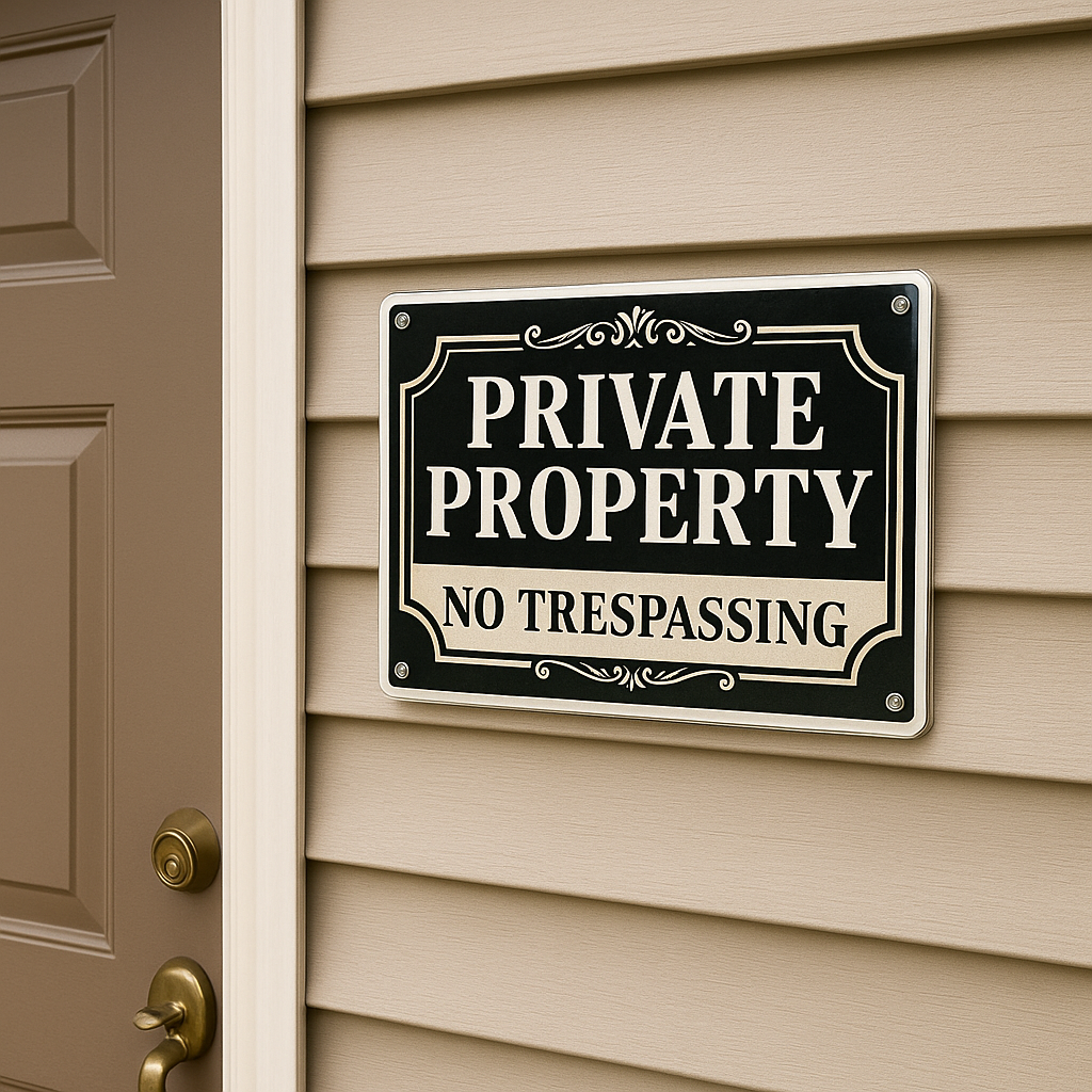 Private Property No Trespassing Sign – Rustic Vintage Warning Sign | Farm, Land, Yard, Fence Security Decor