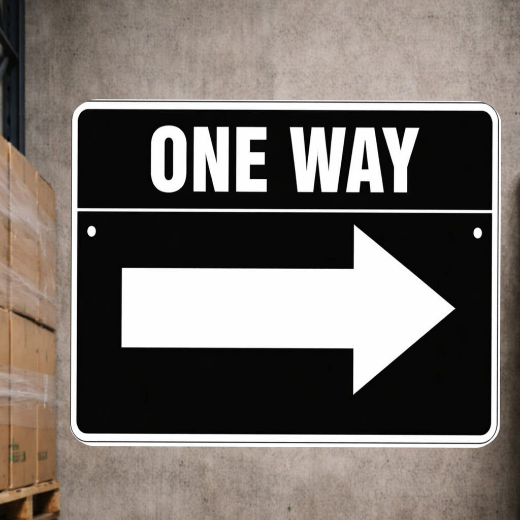 One Way Left Arrow Sign 12x12 – Directional Traffic Sign, Driveway Garage Business Sign, Laminated Aluminum Backing Weather Resistant