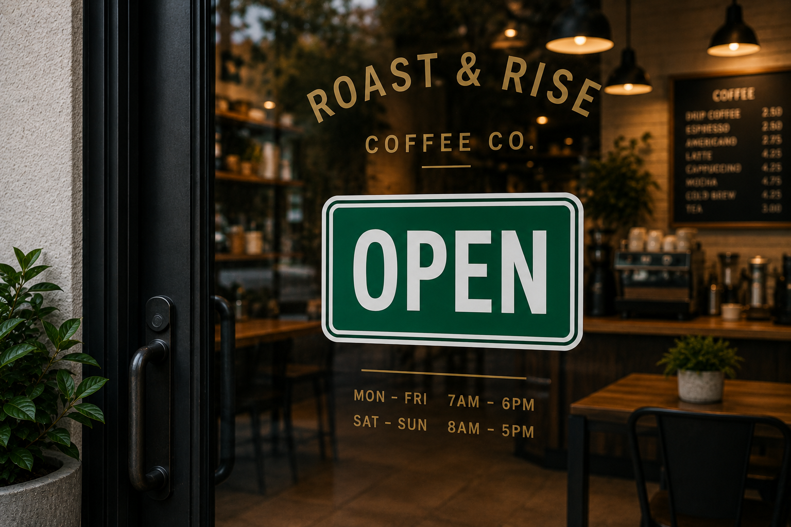 Open Closed Signs | 6x12 Laminated Business Door Signs | Glossy Storefront Decor | Modern Shop Signs