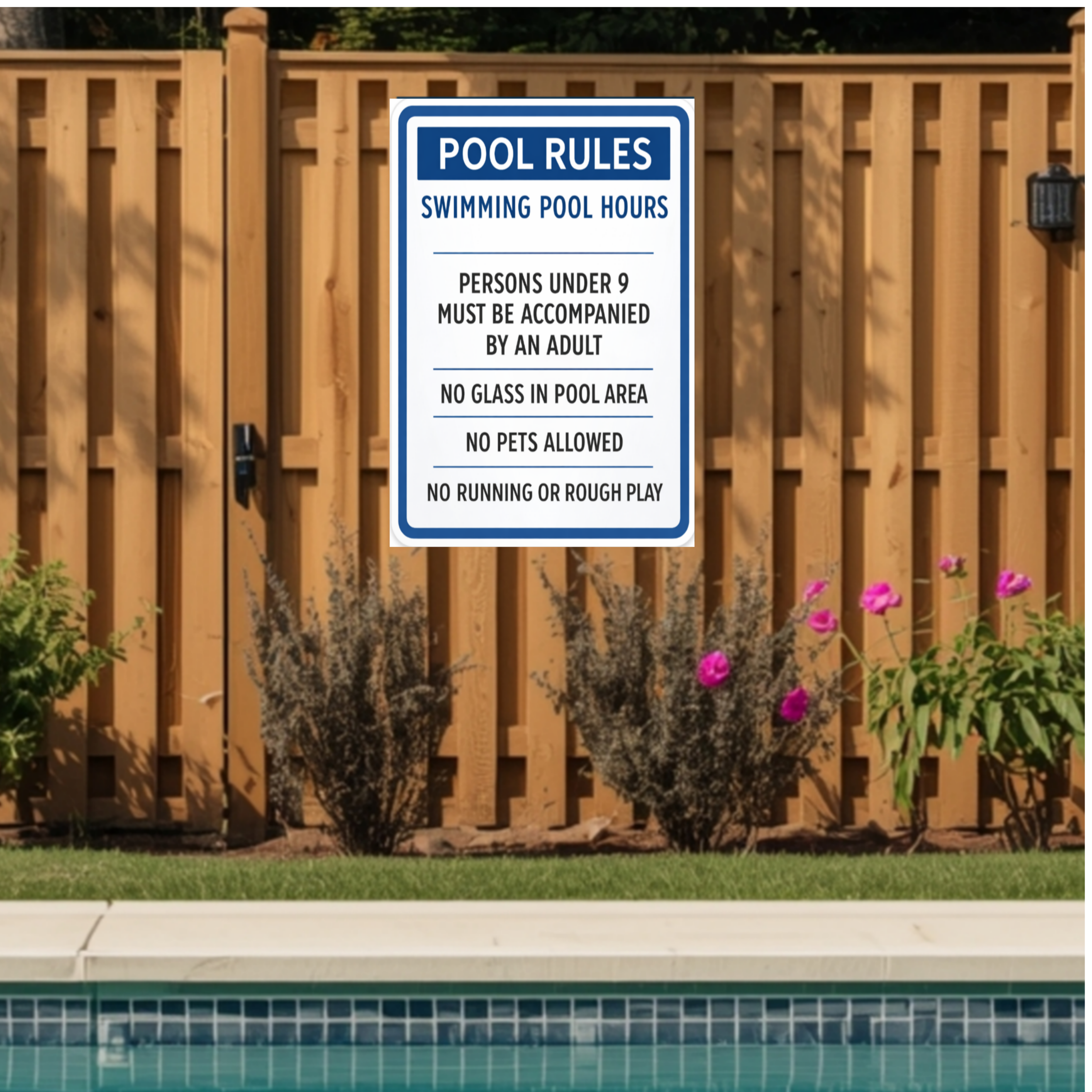 Pool Rules Sign Swimming Pool Safety Poster 13x19 Laminated Pool Area Rules Sign Outdoor Backyard Pool Decor