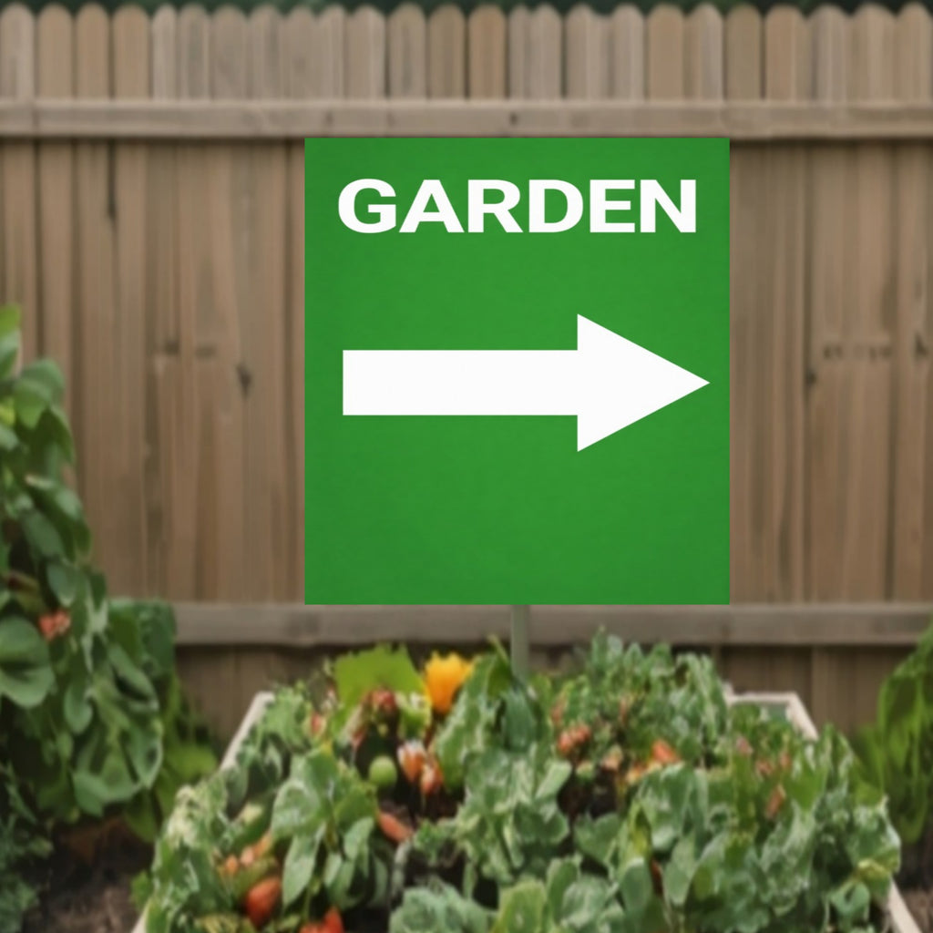 Garden Direction Sign Arrow Yard Sign Outdoor Garden Decor 13x19 Laminated Directional Sign Landscaping Sign