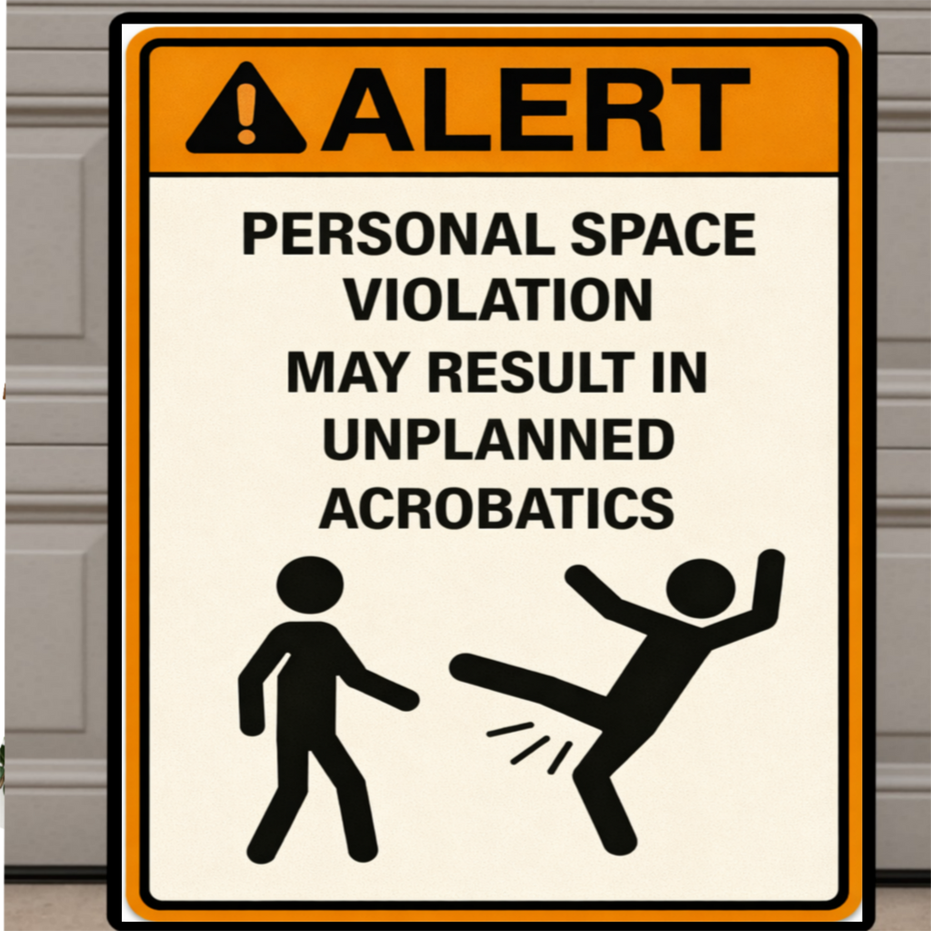 Personal Space Violation Funny Alert Sign 13x19 Laminated Print Humor Wall Art Funny Warning Sign Office Decor Gift Idea