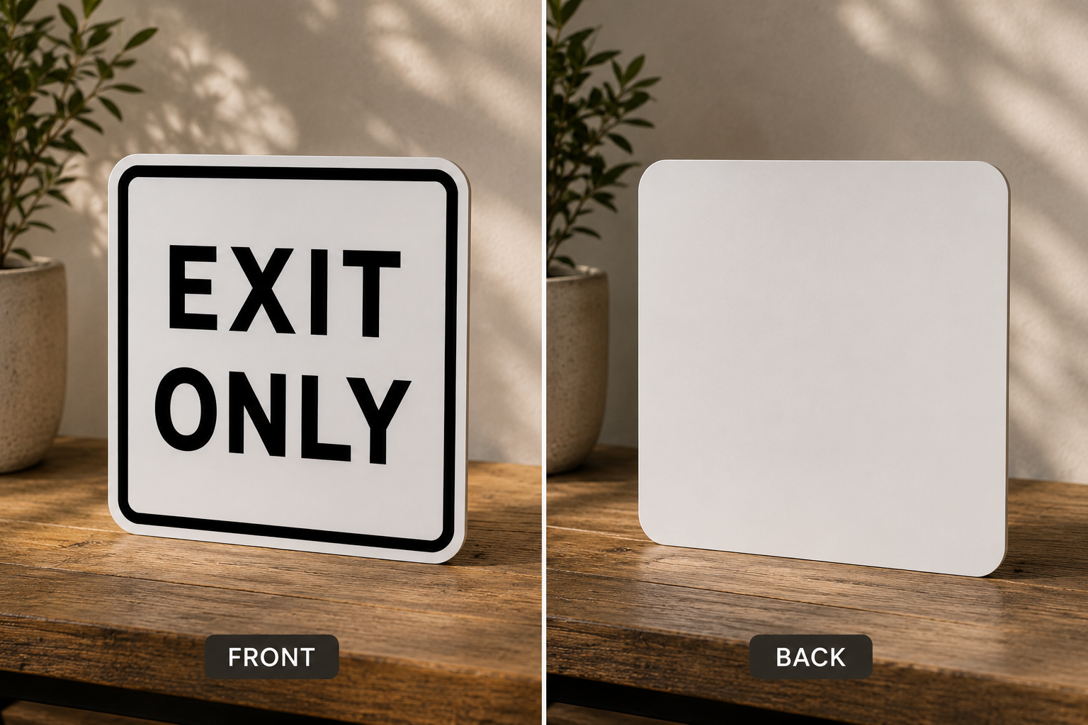 Exit Enter Signs Set | 12x12 Laminated Business Signs | Modern Office Decor | Glossy Wall Signs