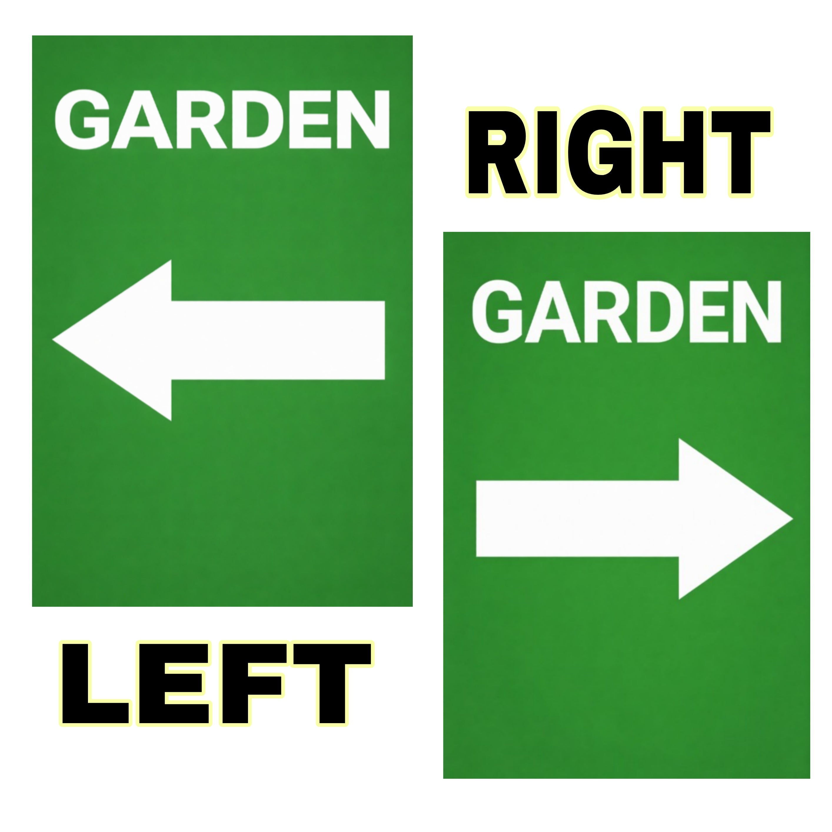 Garden Direction Sign Arrow Yard Sign Outdoor Garden Decor 13x19 Laminated Directional Sign Landscaping Sign