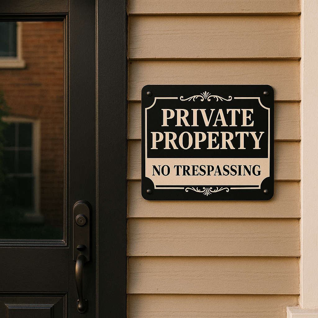 Private Property No Trespassing Sign – Rustic Vintage Warning Sign | Farm, Land, Yard, Fence Security Decor