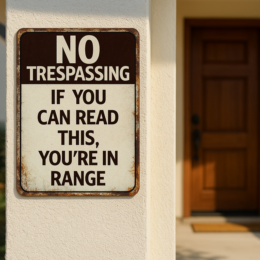 No Trespassing Sign – If You Can Read This You’re in Range | Funny Property Warning Sign 13x19in