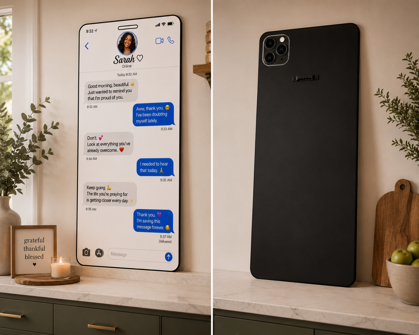 Personalized Text Message Wall Art | Custom Phone Conversation Sign | First Date Texts Gift | Personalized Couple Wall