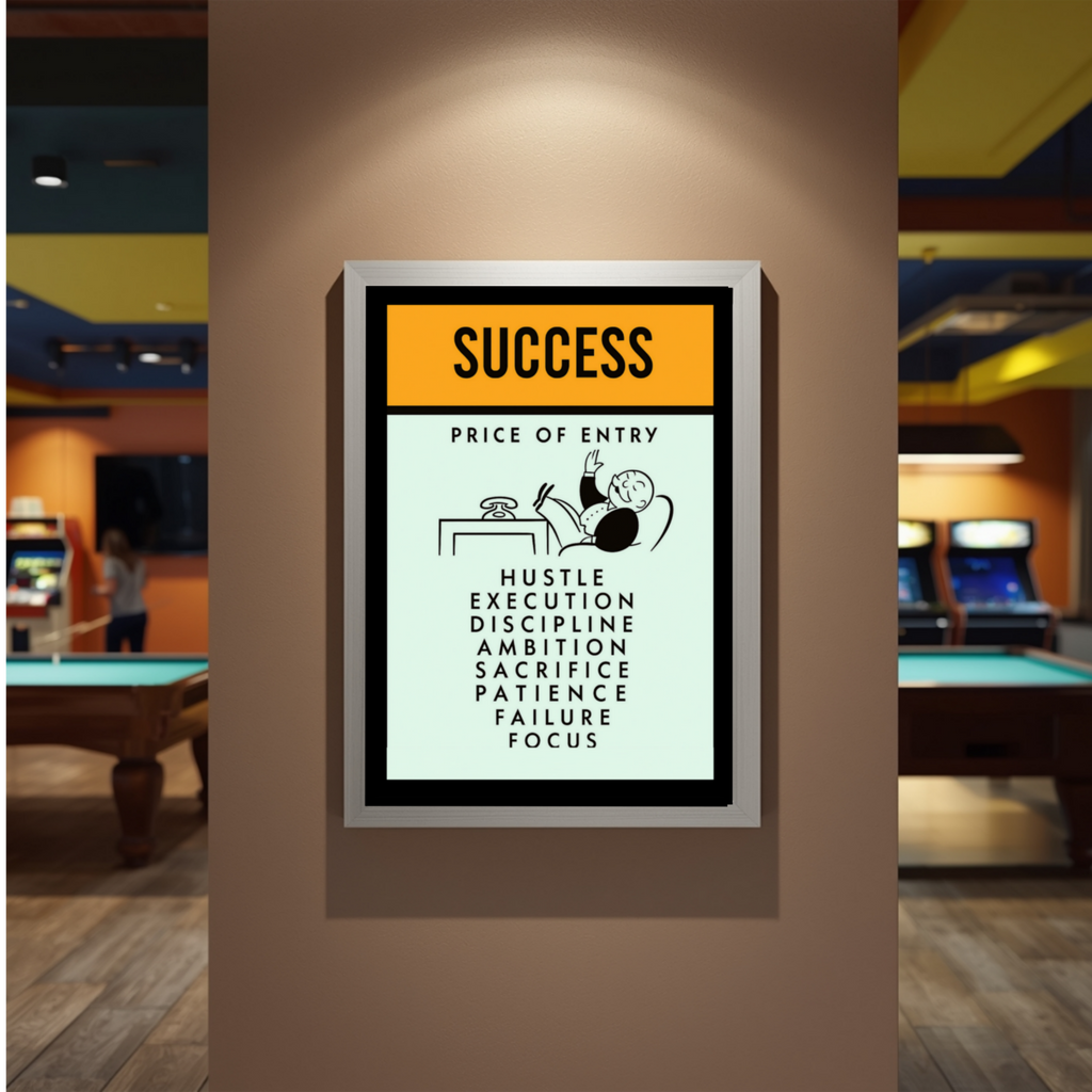 Success Poster – Price of Entry Motivational Wall Art | Hustle Discipline Focus Decor 13x19in