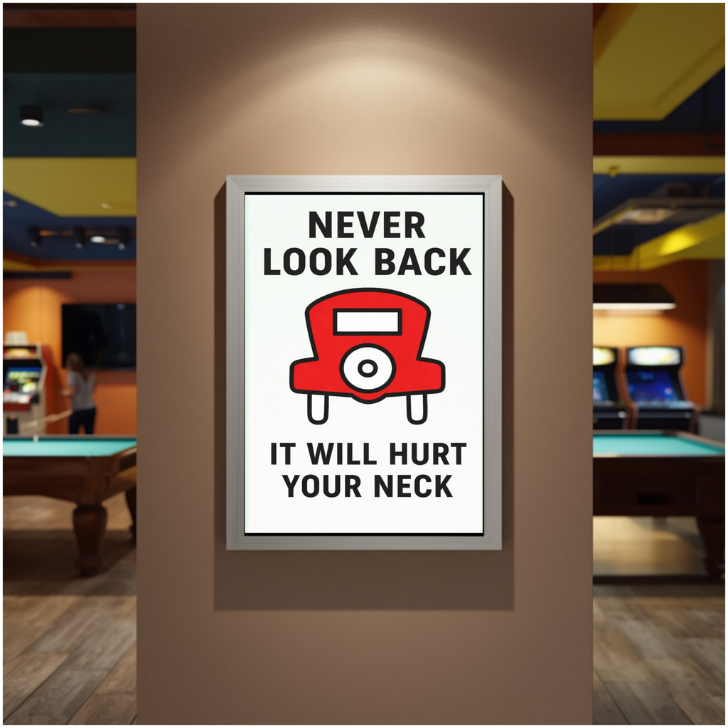 Never Look Back Motivational Monopoly Print – Success Mindset Wall Art 13x19in Laminated or Framed