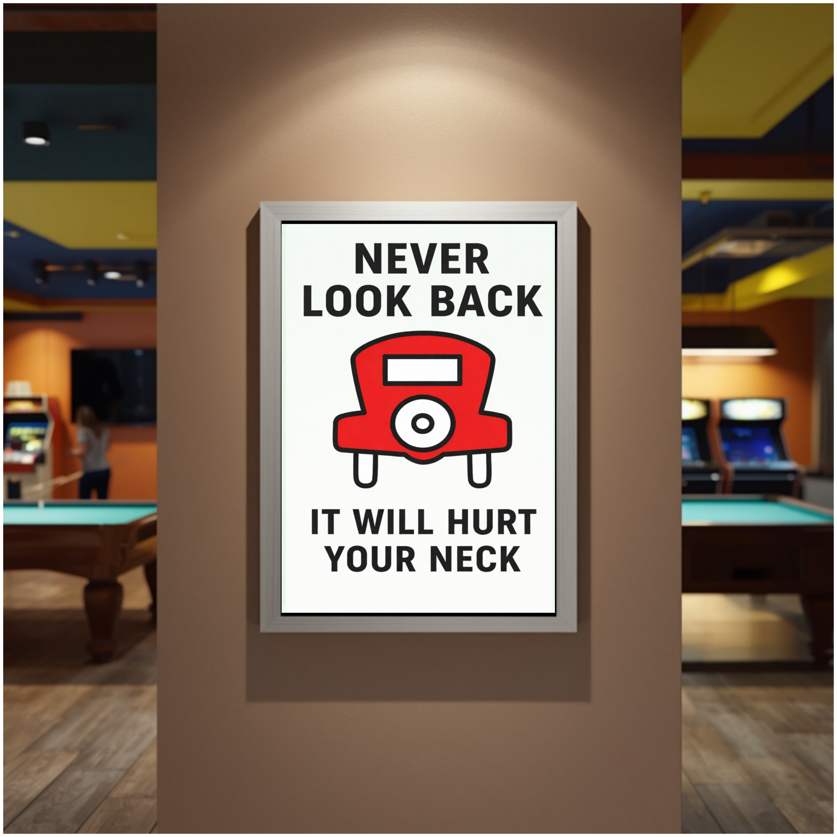 Never Look Back Motivational Monopoly Print – Success Mindset Wall Art 13x19in Laminated or Framed