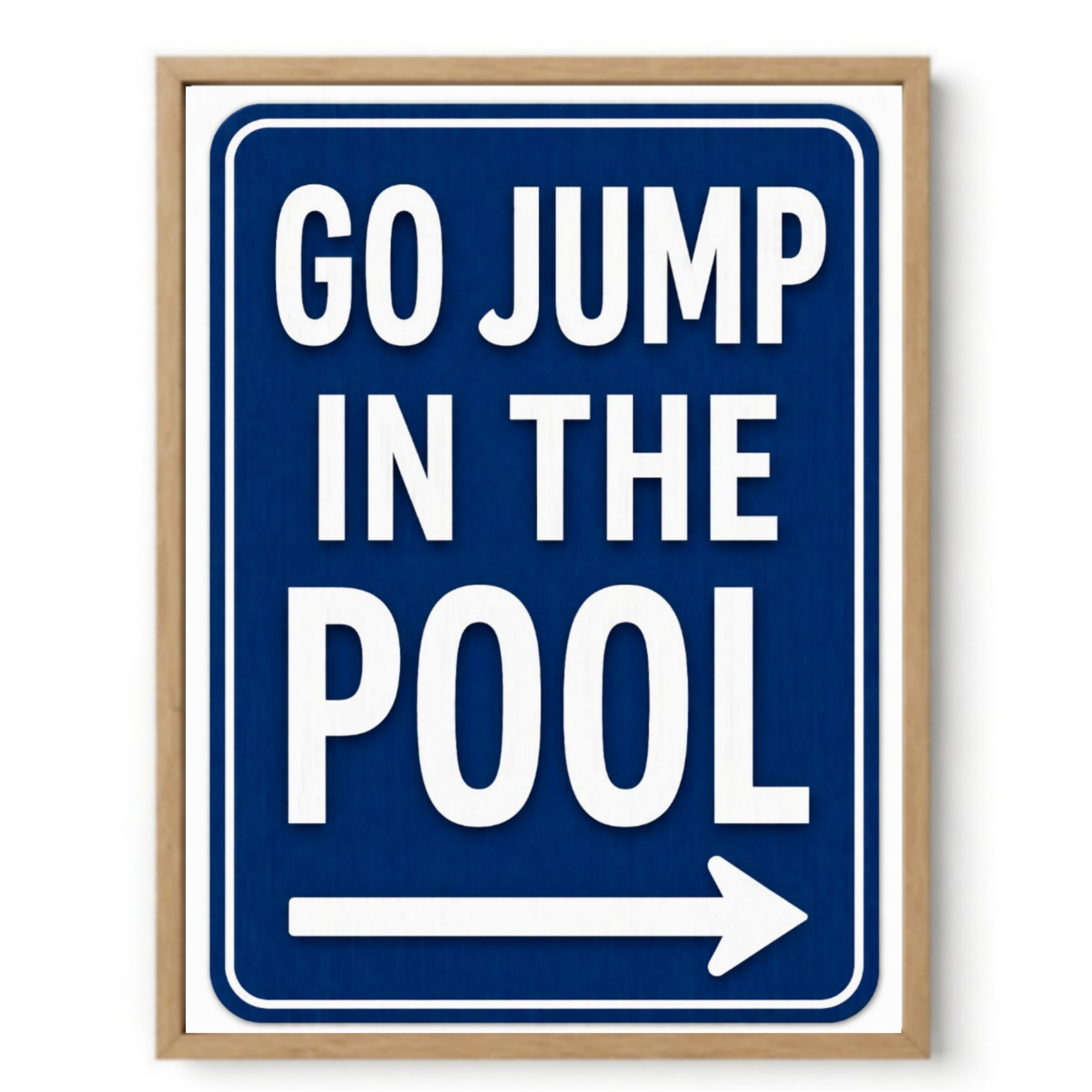 Go Jump In The Pool Sign 13x19 Laminated Pool Decor Funny Backyard Pool Sign Poolside Wall Art Summer Patio Decor