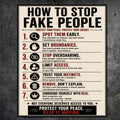 How To Stop Fake People Sign 13x19 Laminated Motivational Poster Protect Your Peace Wall Art Self Growth Mindset Sign