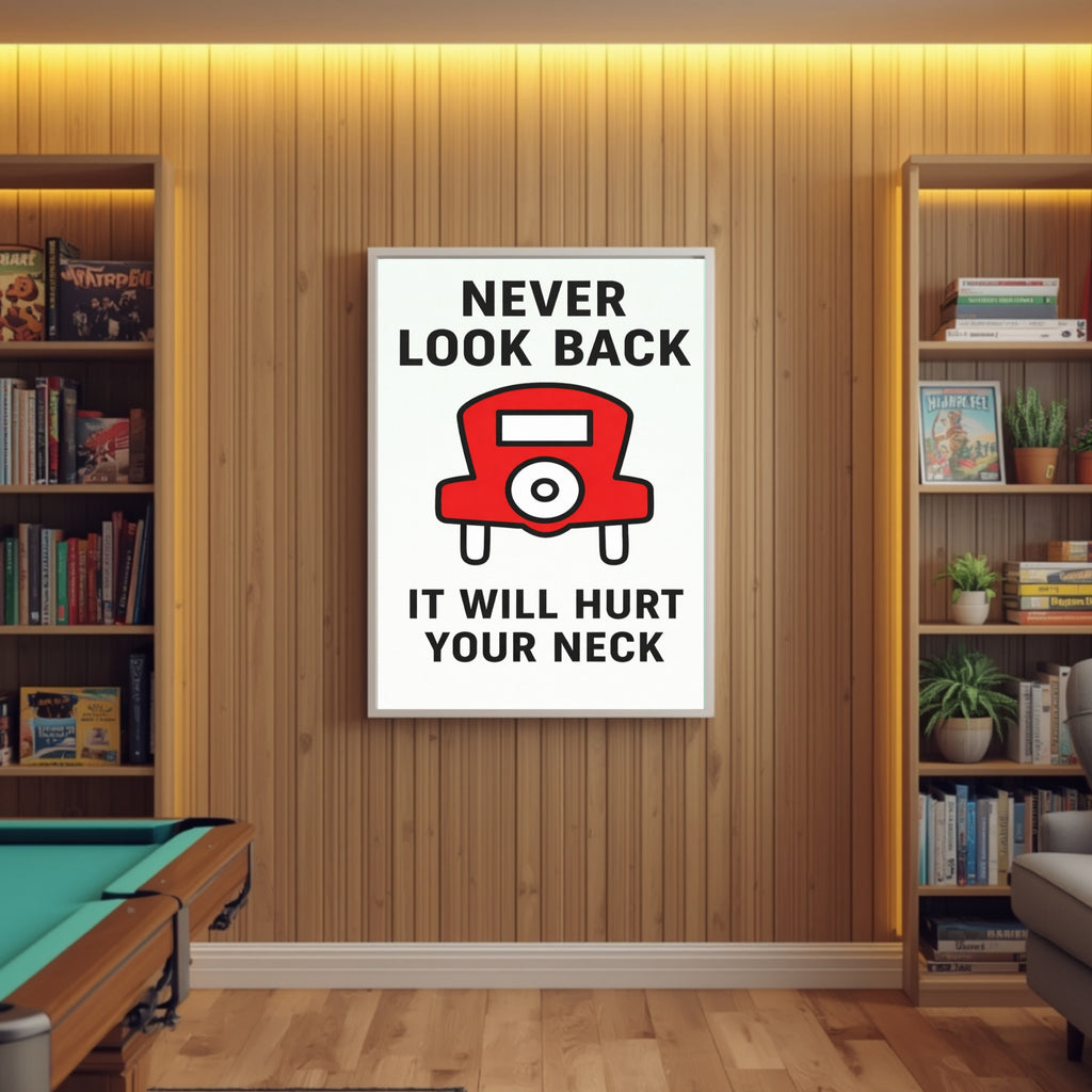 Never Look Back Motivational Monopoly Print – Success Mindset Wall Art 13x19in Laminated or Framed