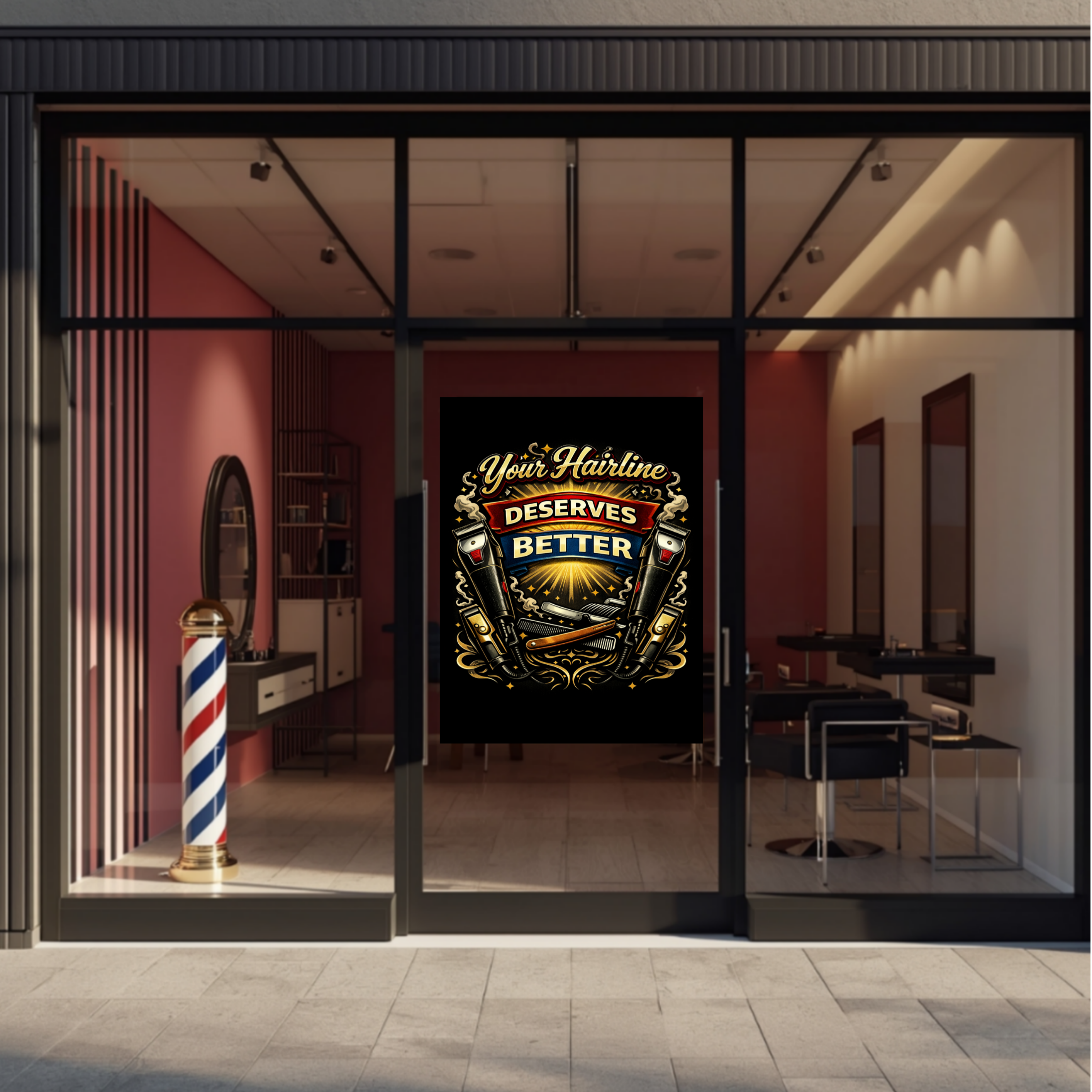Barbershop Wall Art Your Hairline Deserves Better Barber Decor 13x19 Laminated Barber Shop Poster Haircut Humor Sign
