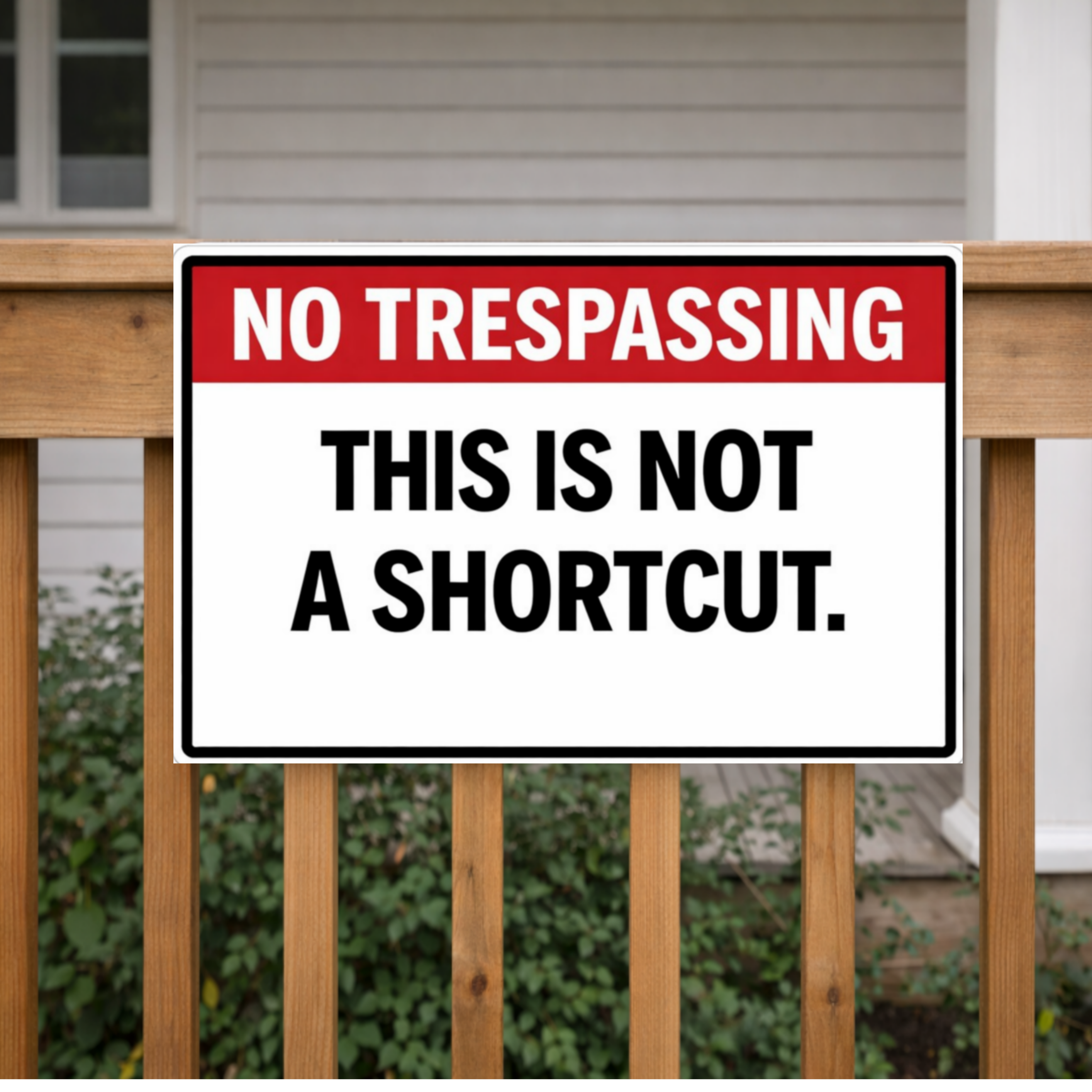 No Trespassing This Is Not A Shortcut Sign 13x19 Laminated Outdoor Warning Sign Private Property Yard Sign Funny Security Sign