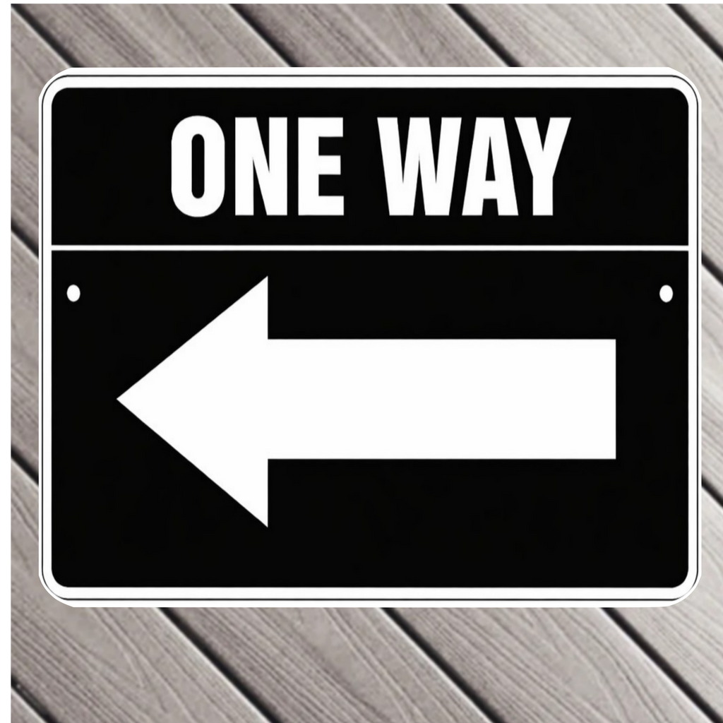 One Way Left Arrow Sign 12x12 – Directional Traffic Sign, Driveway Garage Business Sign, Laminated Aluminum Backing Weather Resistant