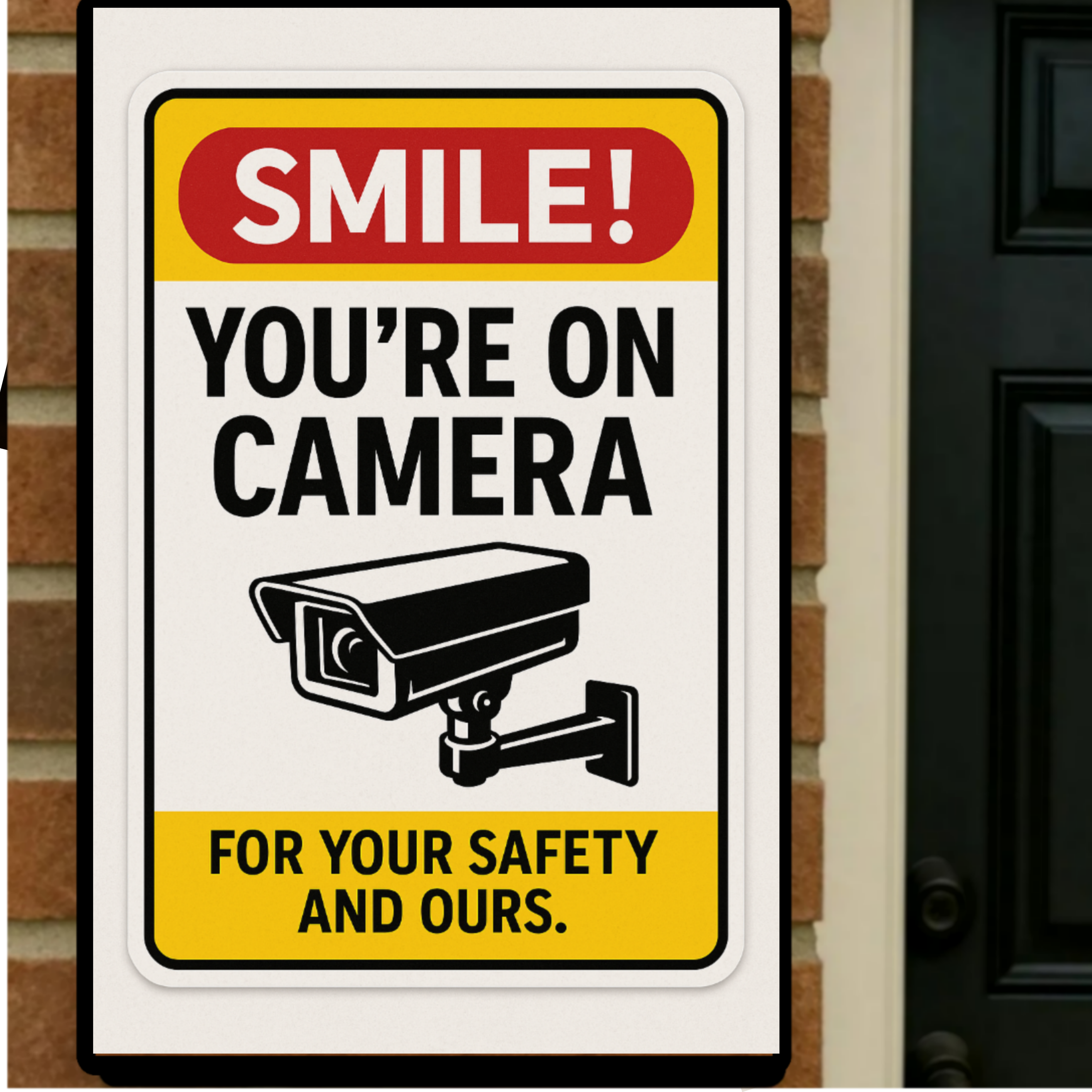 Smile You’re On Camera Security Sign – Home Surveillance Warning Sign | Security Camera Notice
