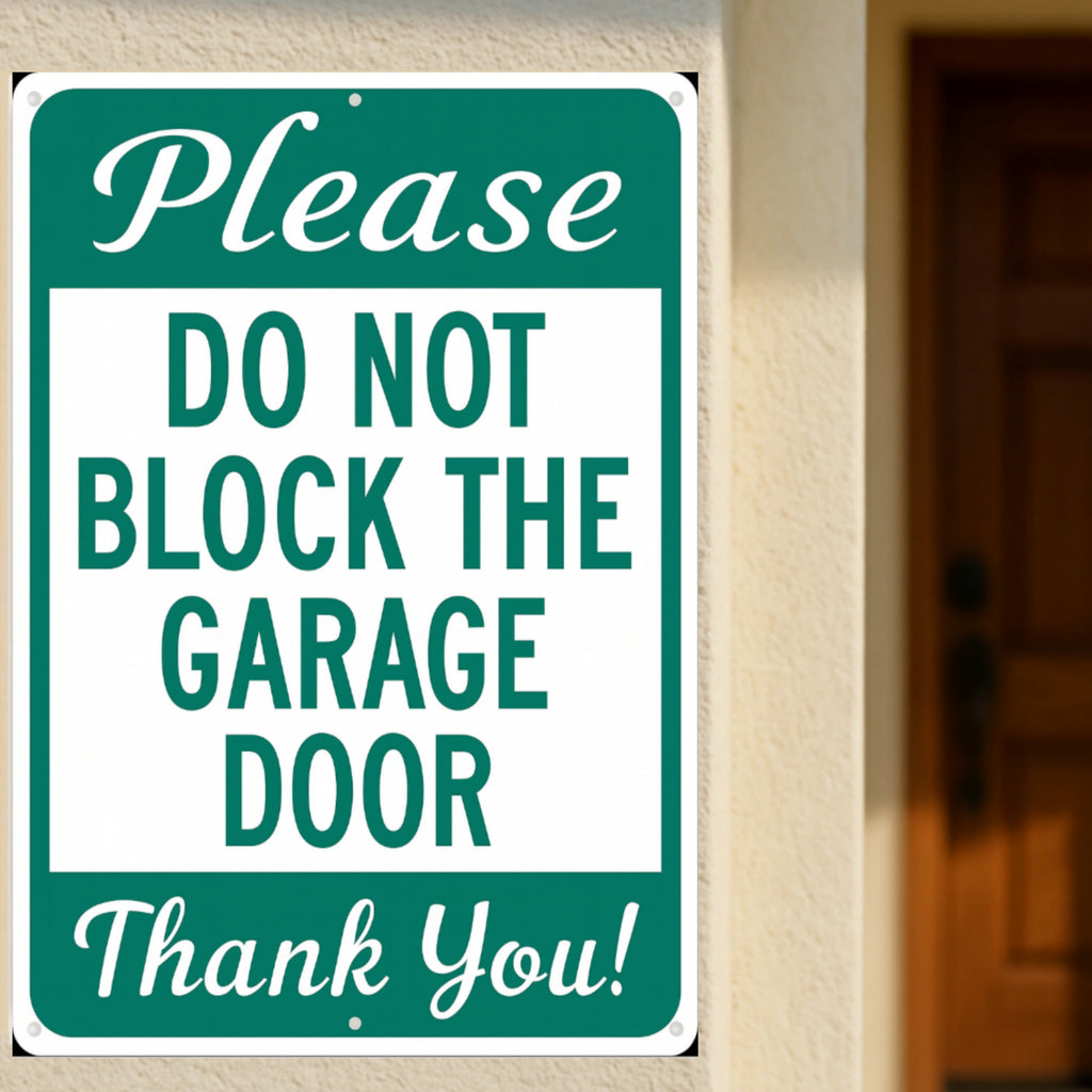 Please Do Not Block the Garage Door Sign – Parking Warning Sign | Home Driveway Notice