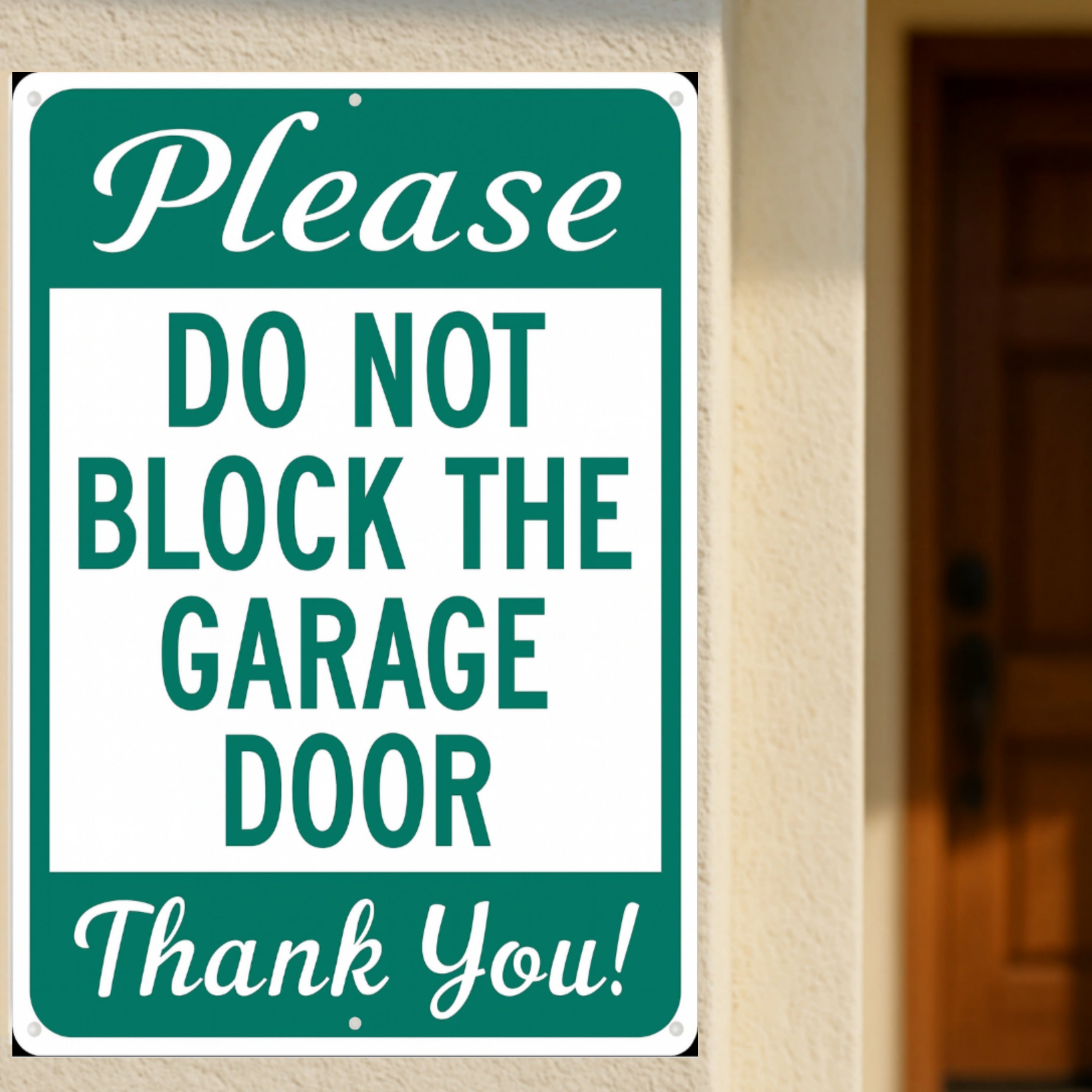 Please Do Not Block the Garage Door Sign – Parking Warning Sign | Home Driveway Notice