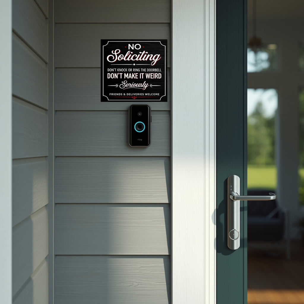 Modern No Soliciting Door Sign Funny Stylish Home Decor Front Door Statement Sign 6X9IN