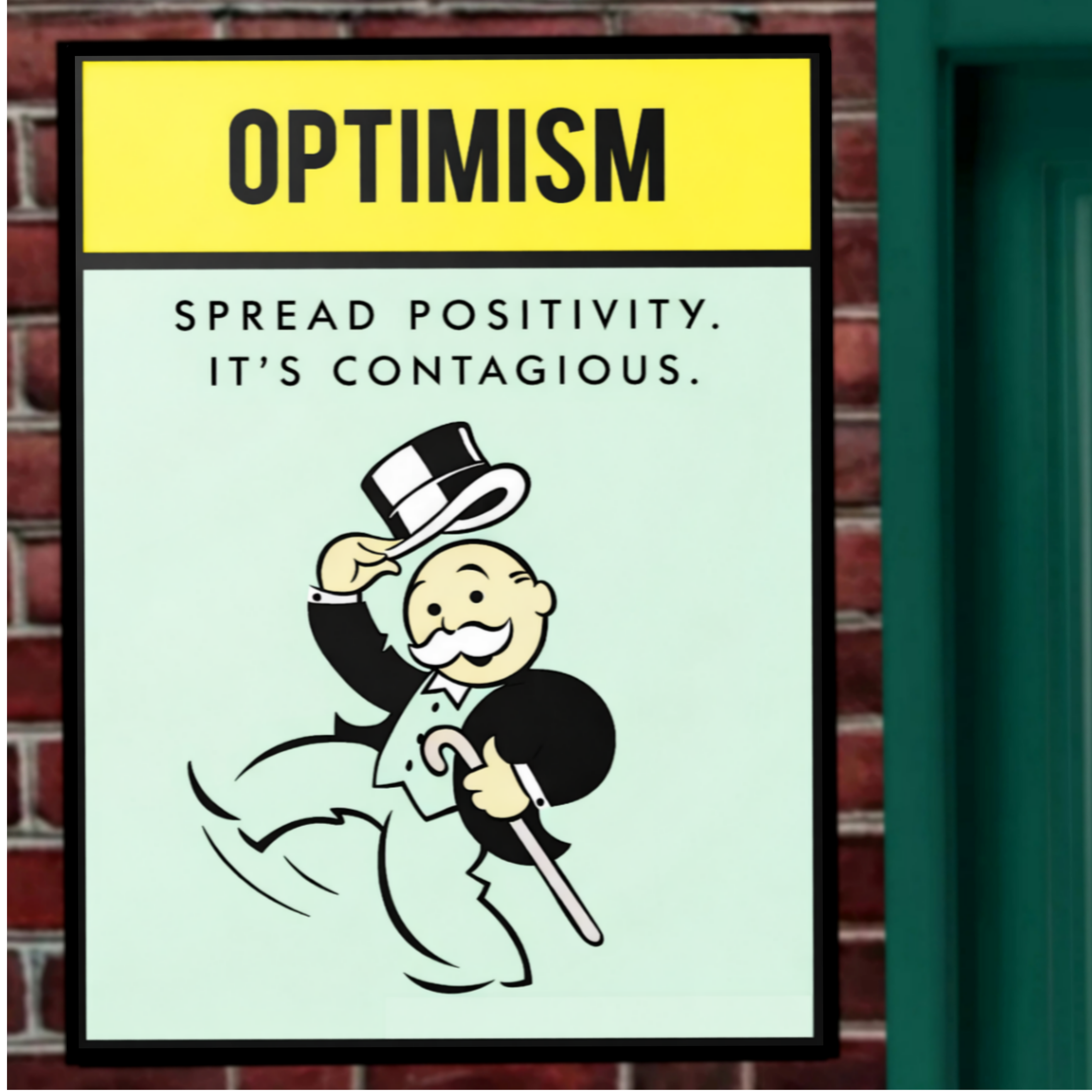 Optimism Spread Positivity Wall Art – Positive Mindset Laminated or Framed| Inspirational Office Decor