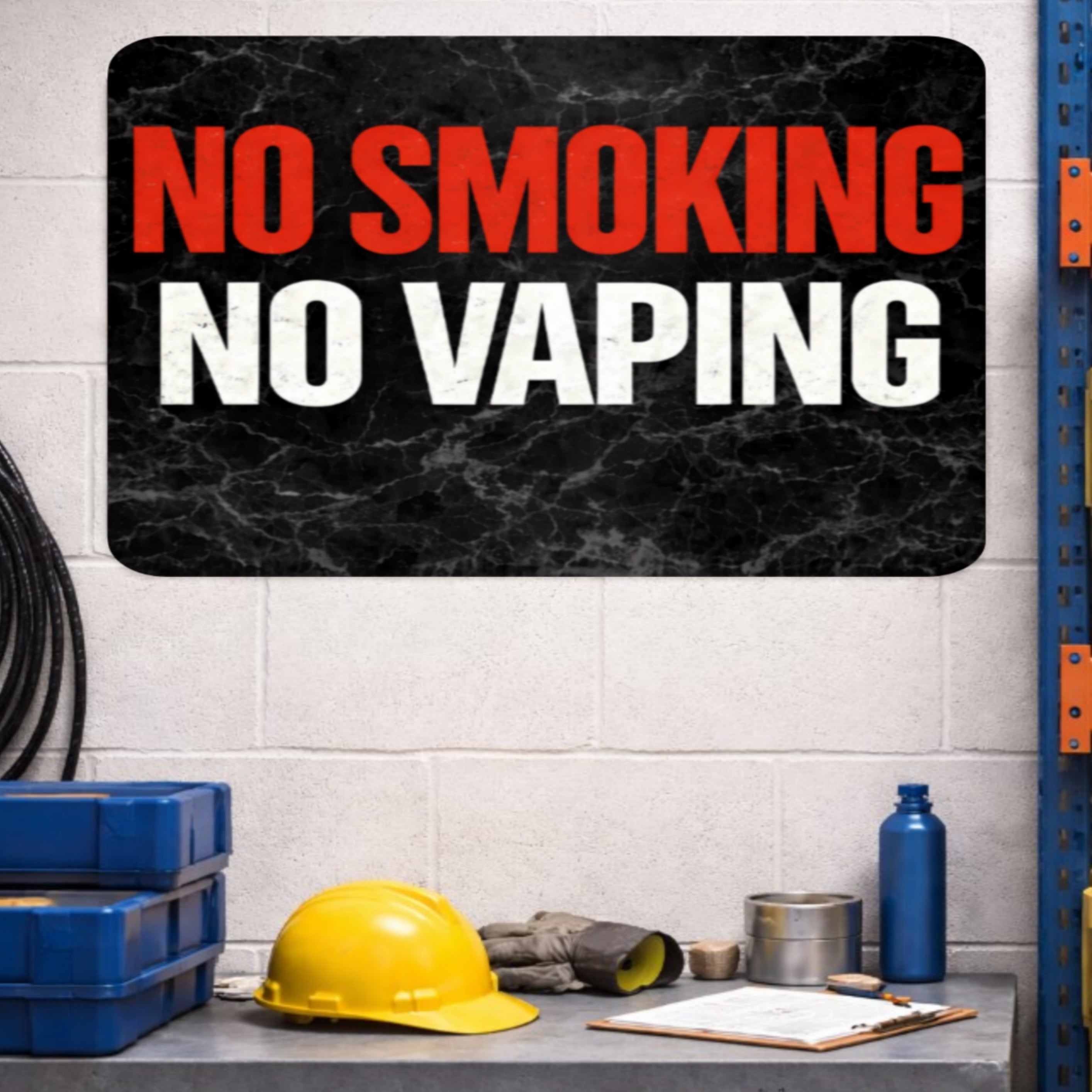 No Smoking No Vaping Sign – Modern Home No Smoking Sign, No Vape Allowed Wall Decor, Laminated Door Sign 6x9in 19x13in