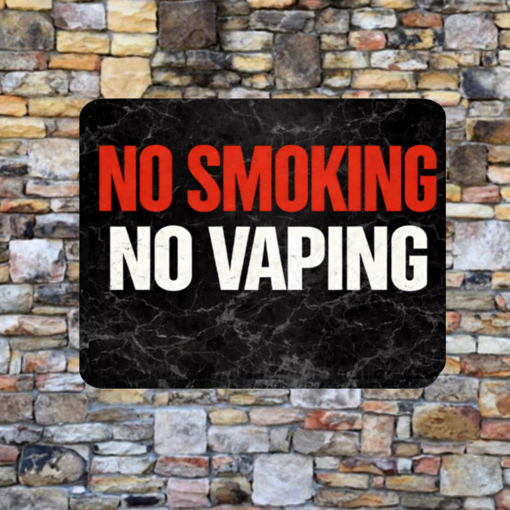 No Smoking No Vaping Sign – Modern Home No Smoking Sign, No Vape Allowed Wall Decor, Laminated Door Sign 6x9in 19x13in