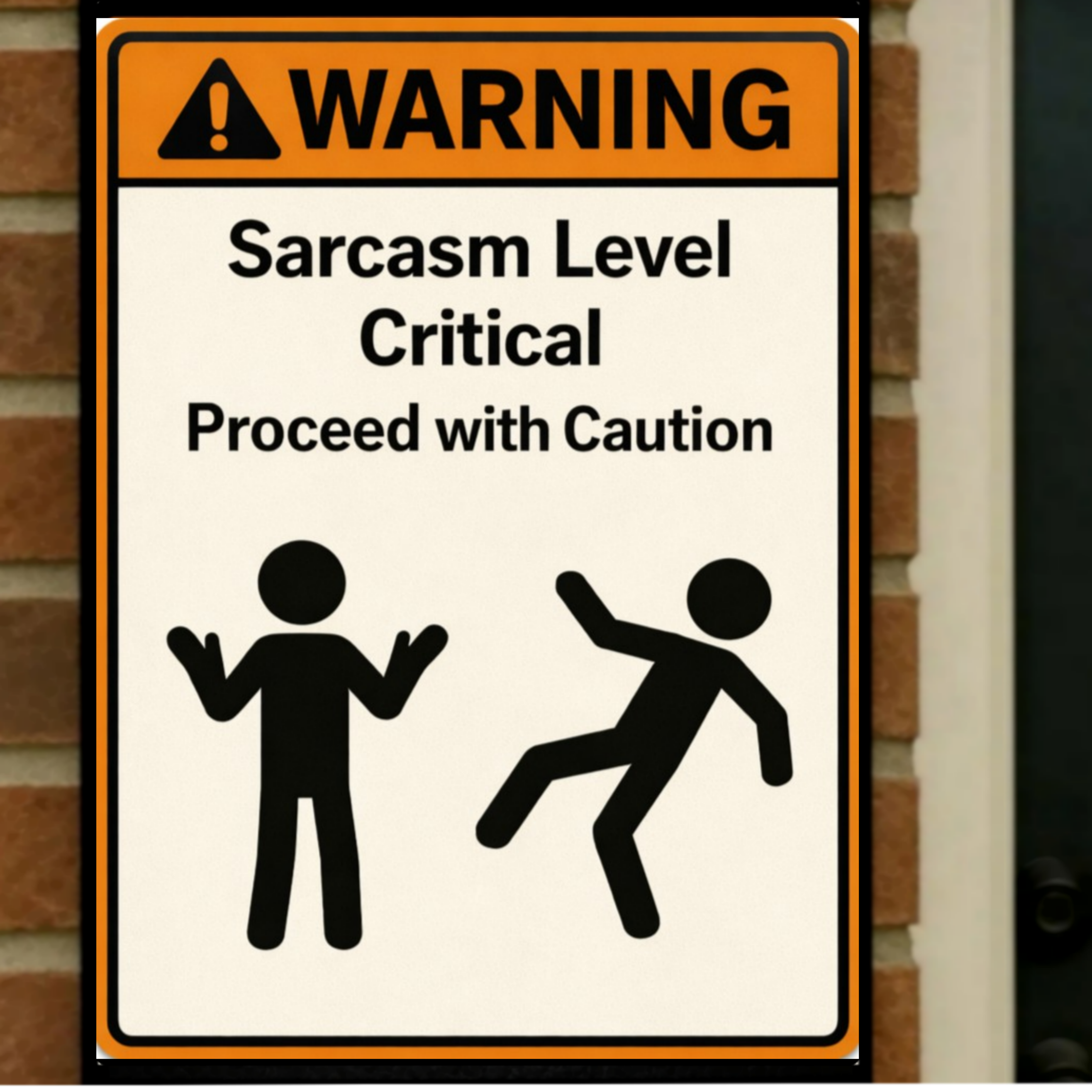 Sarcasm Level Critical Funny Warning Sign 13x19 Laminated Print Humor Wall Art Office Decor Gift for Coworkers Sarcastic Personality Sign
