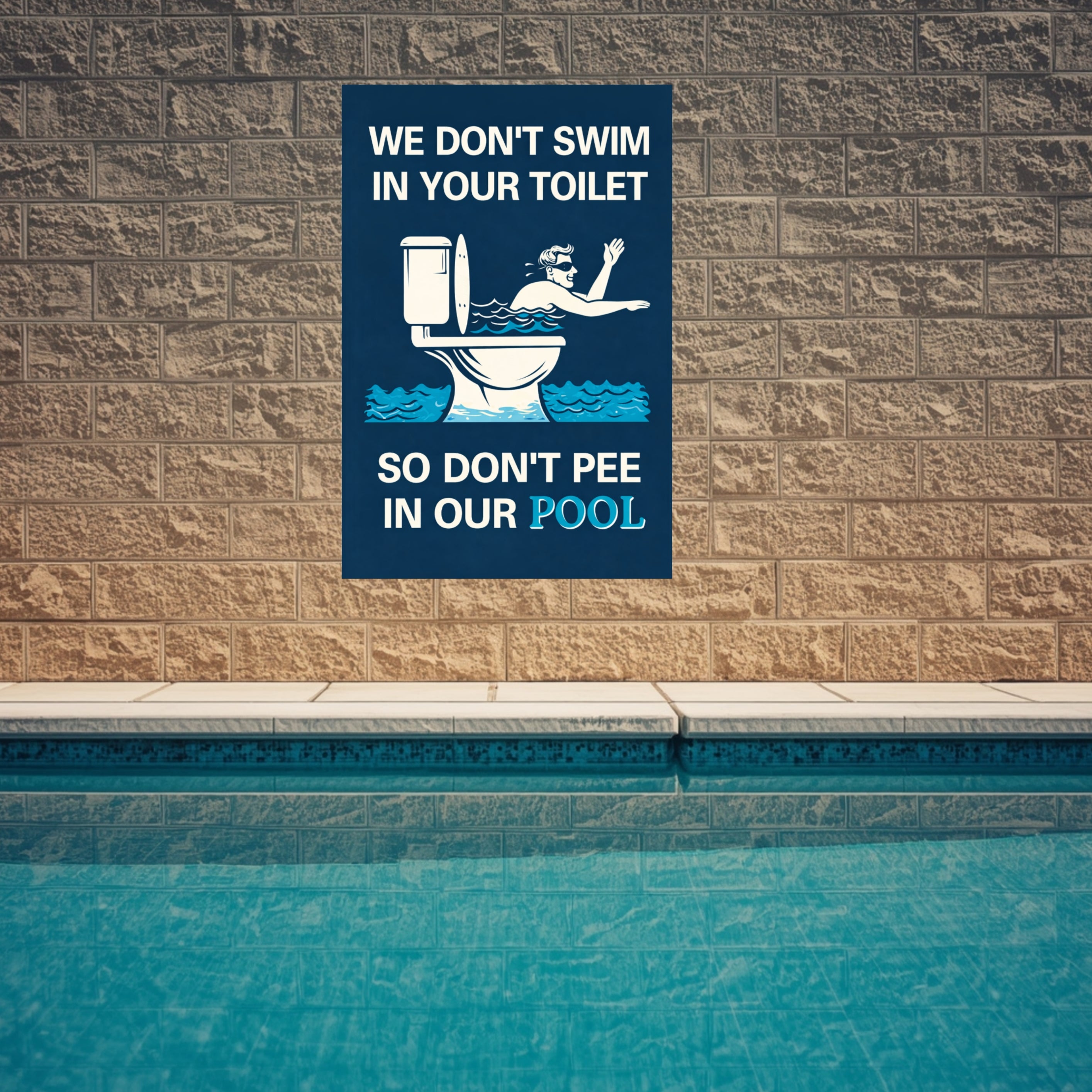 Funny Pool Sign Don’t Pee In Pool Humor Pool Decor 13x19 Laminated Pool Rules Sign Backyard Pool Humor Sign