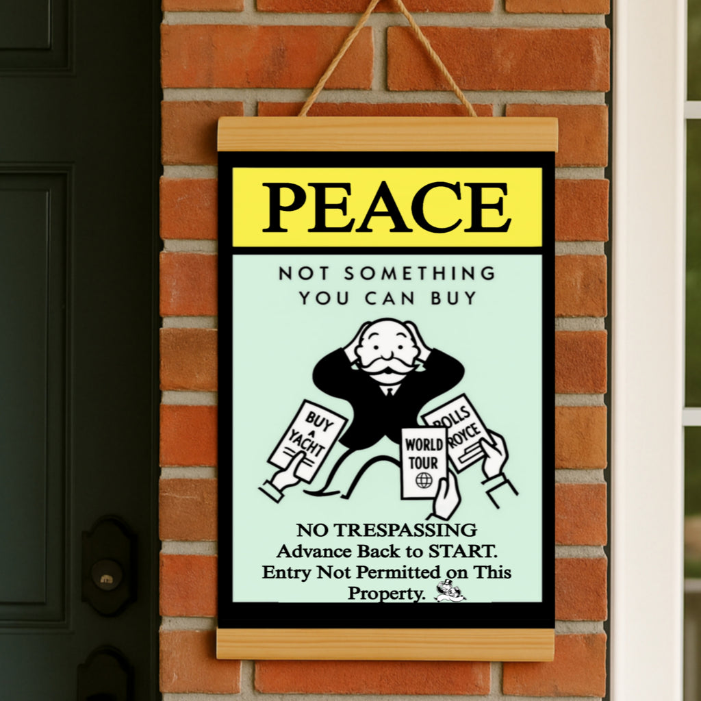 Peace Not Something You Can Buy Sign – Laminated No Trespassing Sign | Wealth Humor Property Sign | Front Door Warning Decor 13x