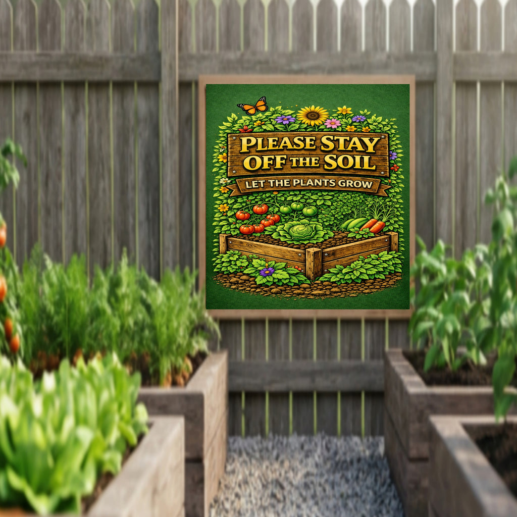 Stay Off The Soil Garden Sign Protect Plants Yard Sign 13x19 Laminated Outdoor Garden Decor Vegetable Garden Warning