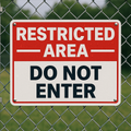Restricted Area Do Not Enter Sign – 13x13 Security Warning Sign | Safety & Access Control Notice